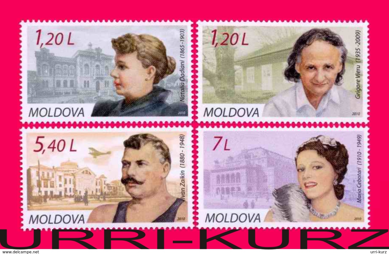 MOLDOVA 2010 Famous People Princess Dadiani Aviator Wrestler Zaikin Writer Vieru Opera Singer Cebotari 4v Mi 684-687 MNH - Sonstige & Ohne Zuordnung