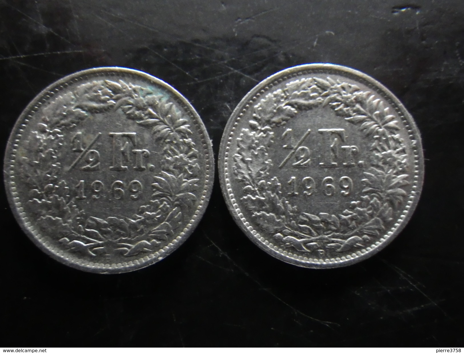 Cinquante Centimes Suisse 1969 (2 Piéces) 1900 B (1 Piéce) - Autres & Non Classés
