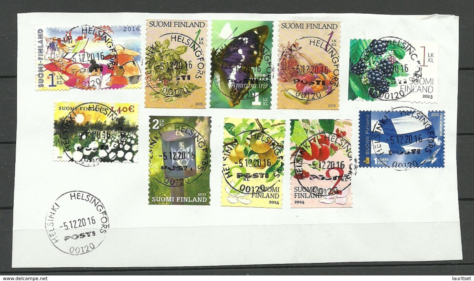 FINNLAND Finland  Briefaussschnitt Mit Viele Marken O 2016 - Oblitérés