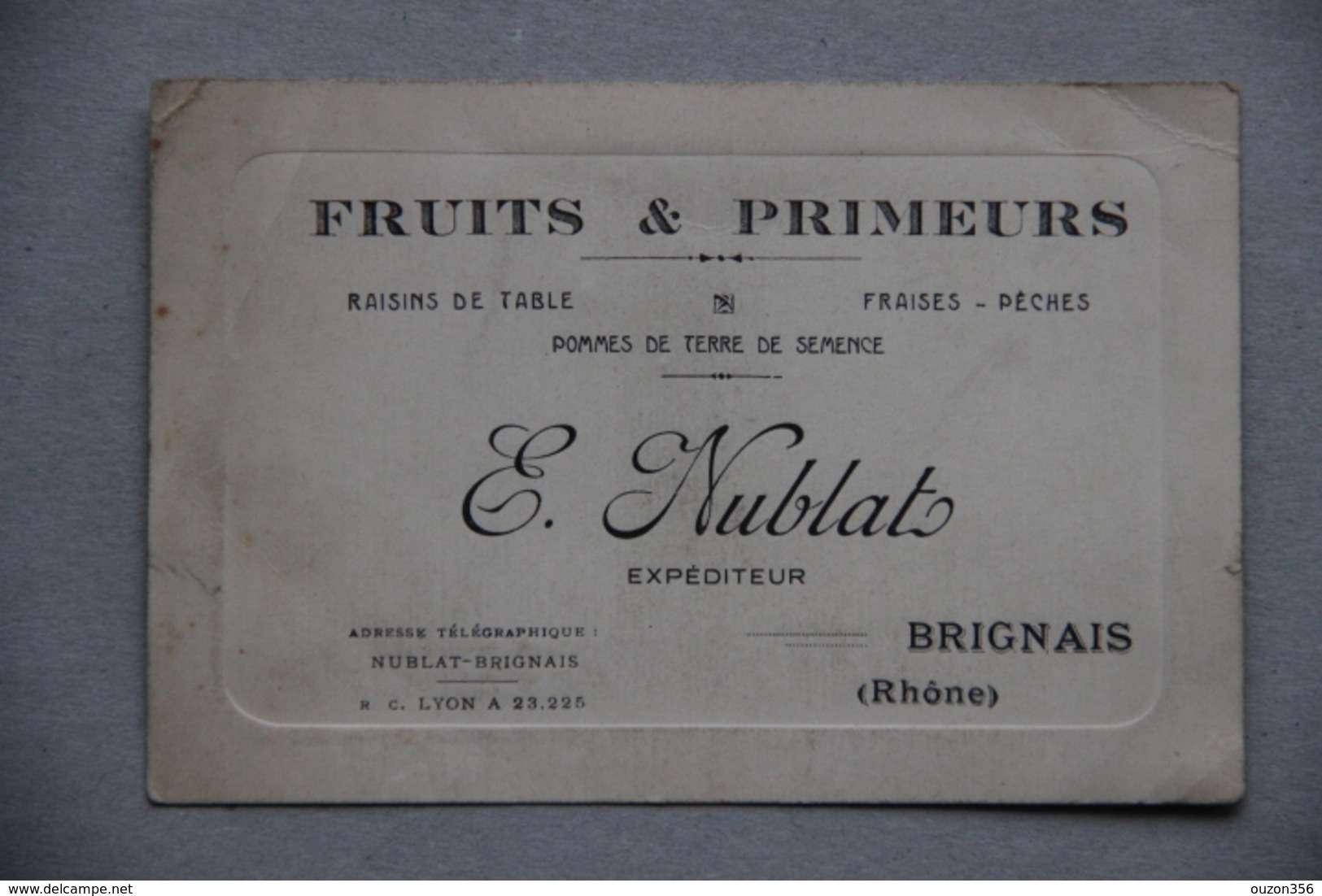 Carte E.Nublat, Fruits Et Primeurs à Brignais (Rhône) - Lebensmittel
