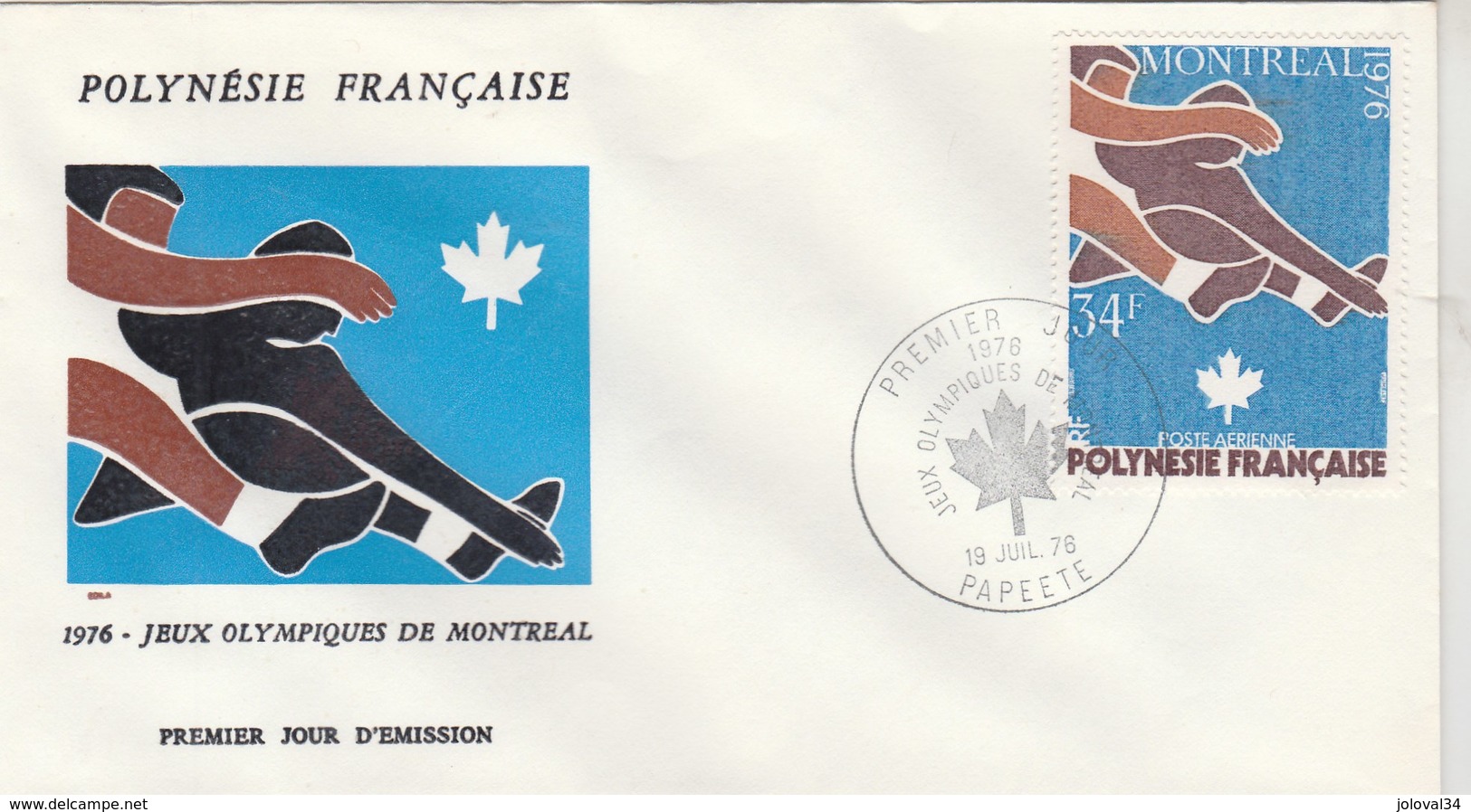 POLYNESIE - FDC 1976 - Yvert PA 111 Jeux Olympiques Montréal - FDC