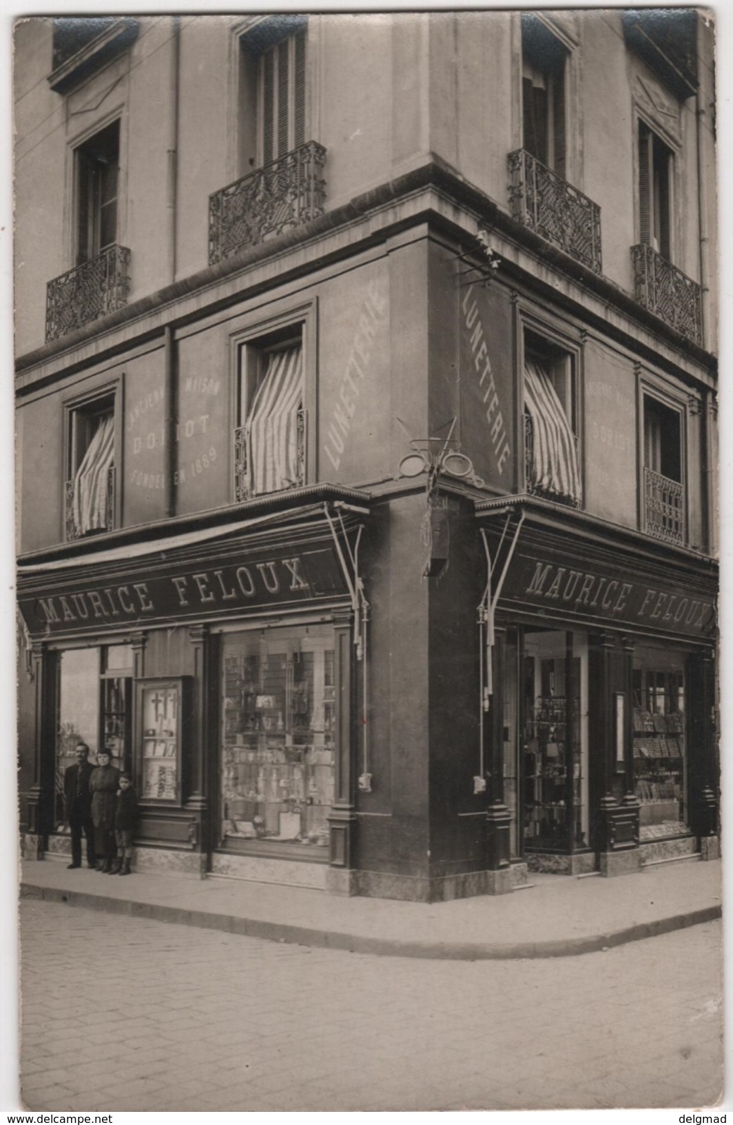 Carte Photo Algérie BONE Parfumerie Lunettier Maurice FELOUX Ancienne Maison Doniot ? Doriot ? - Annaba (Bône)