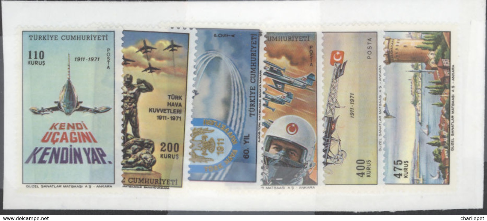 Turkey 1971 Scott # C49-54 Airmails Set MNH 2016 Scott Value $16.00 - Airmail