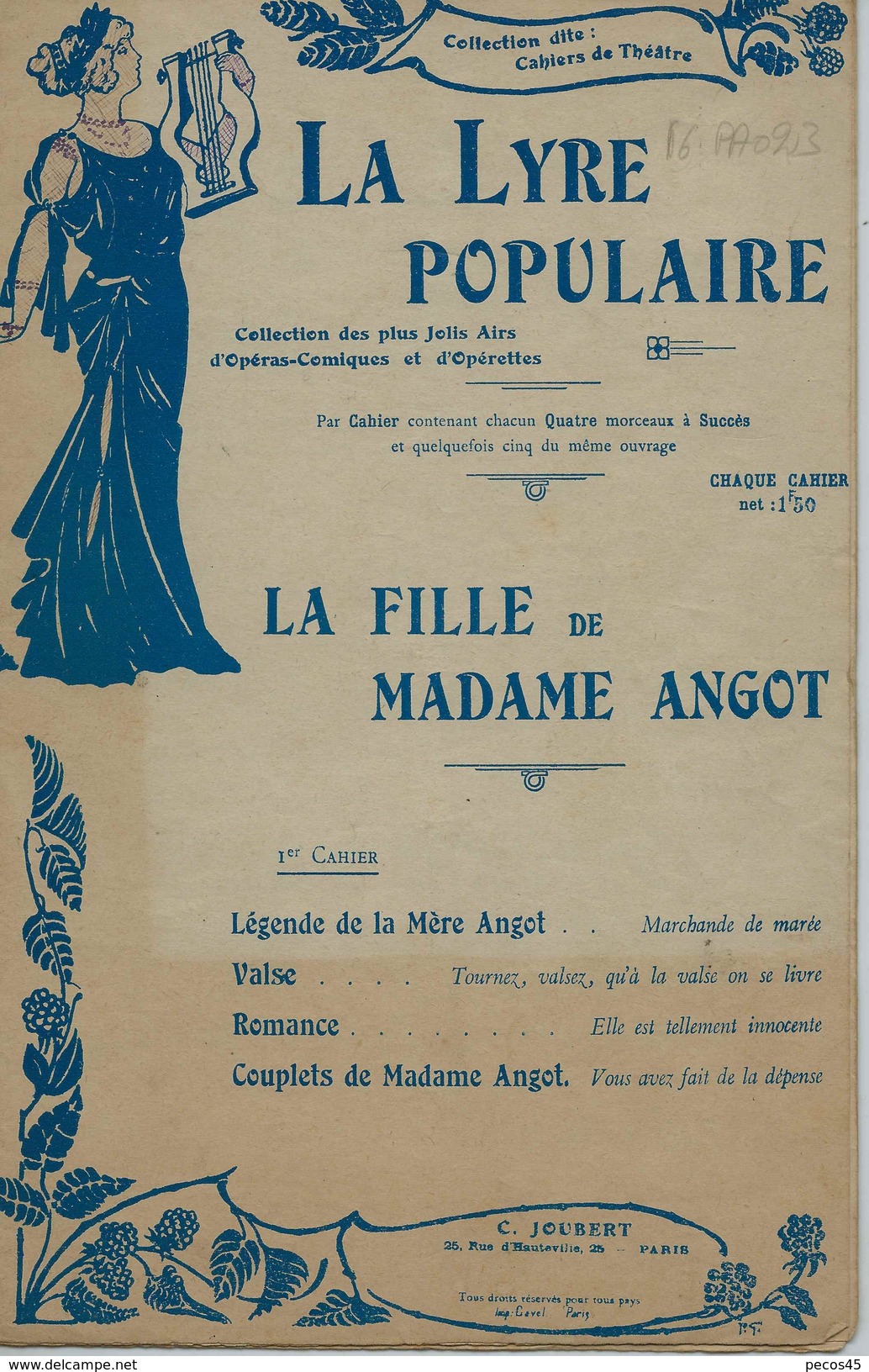Lot De 2 Cahiers De Chants : "LA FILLE DE Mme ANGOT" (Opéra-comique De Charles LECOCQ / 1872). - Opera