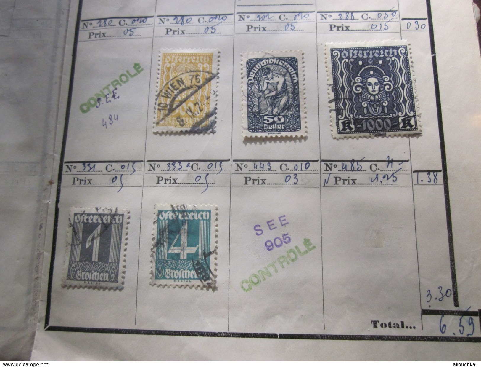 142 Timbres > Europe> Autriche >Österreich Collections dans carnet 188 Faire défiler scanns Cotes en Francs cotation1980