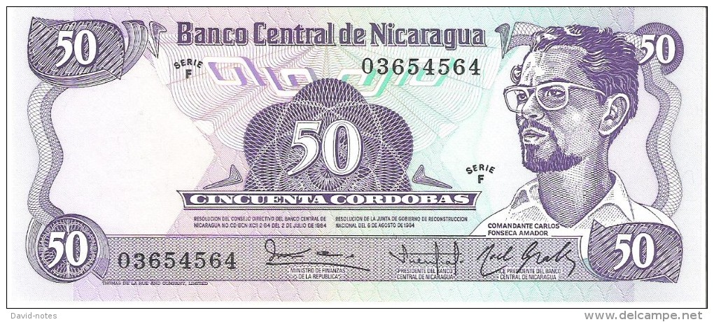 Nicaragua - Pick 140 - 50 Cordobas 1984 - Unc - Nicaragua