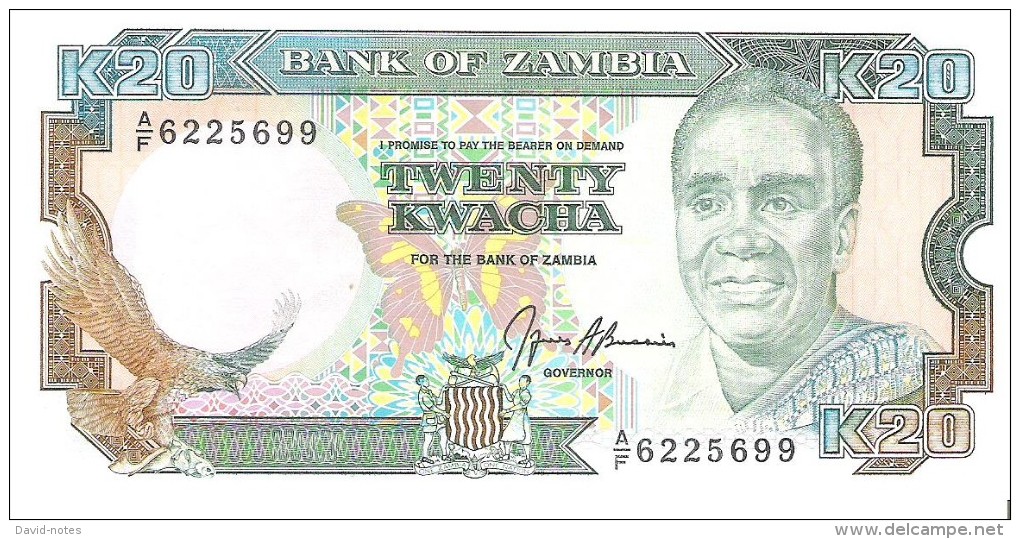 Zambia - Pick 32b - 20 Kwacha 1991 - Unc - Sambia