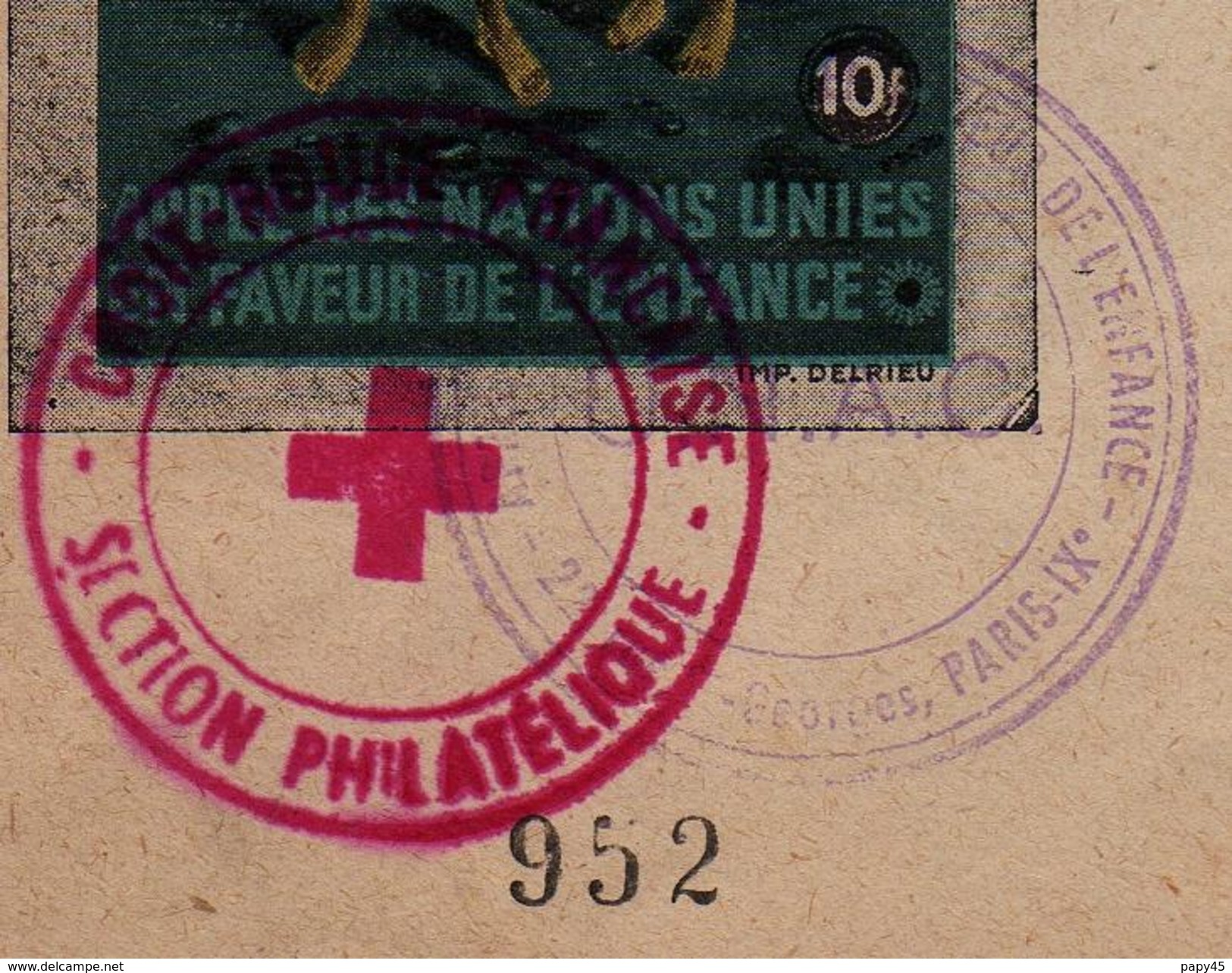 APPEL  DES NATIONS UNIES EN FAVEUR DE L' ENFANCE   MAI 1948 - 22 Rue Georges Paris IXè - Croix Rouge Française - U N A C - Rode Kruis