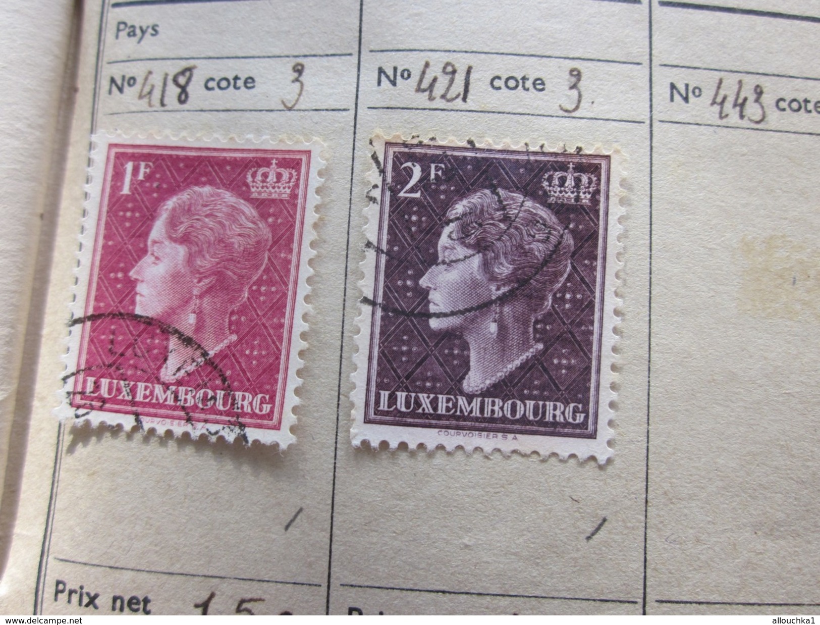 19 Timbres > Europe > Luxembourg > Collections Faire défiler scanns Cotes en Francs cotation de1980