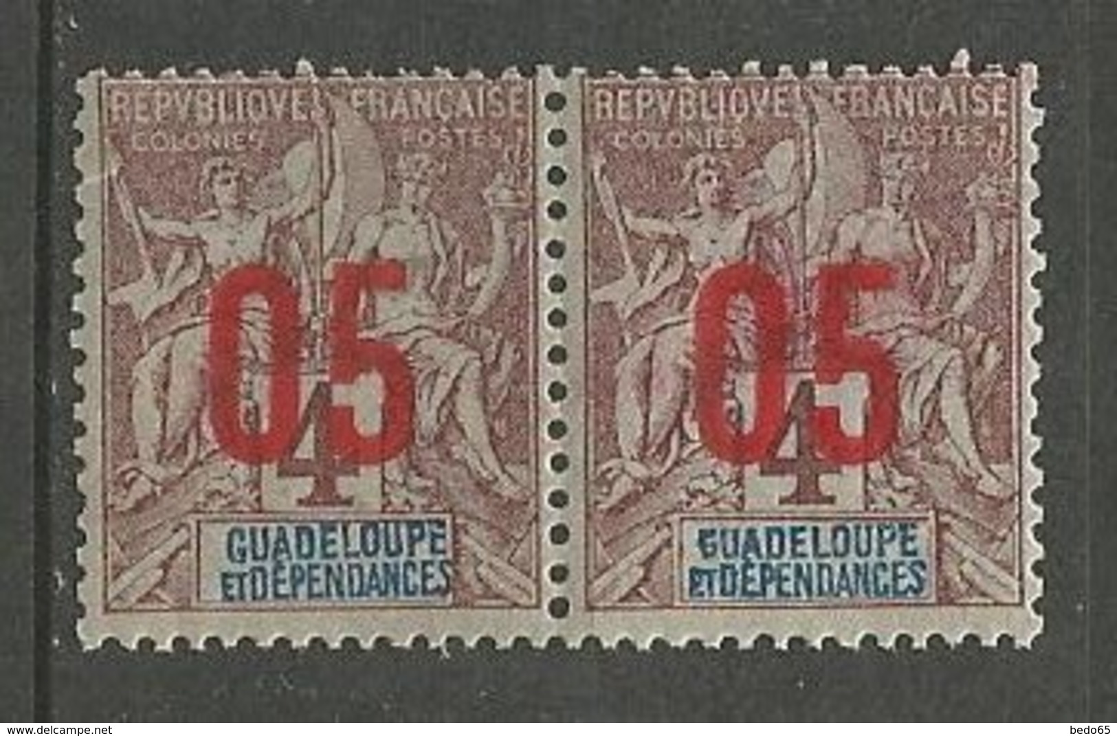 GUADELOUPE  PAIRE DE N° 72  NEUF** LUXE SANS  CHARNIERE / MNH - Unused Stamps