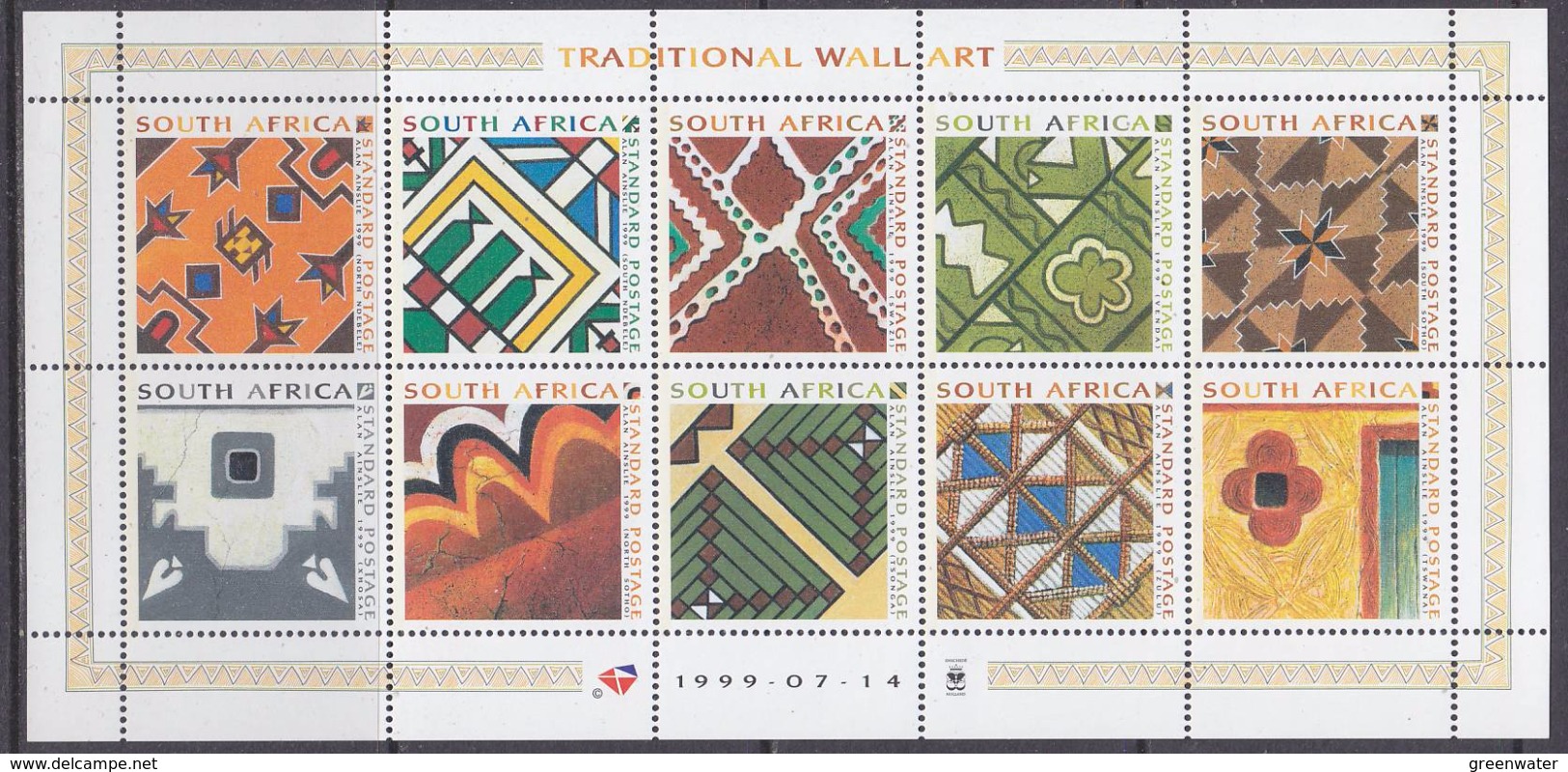 South Africa 1999 Traditional Wall Art 10v In Sheetlet ** Mnh (F5988) - Nuevos