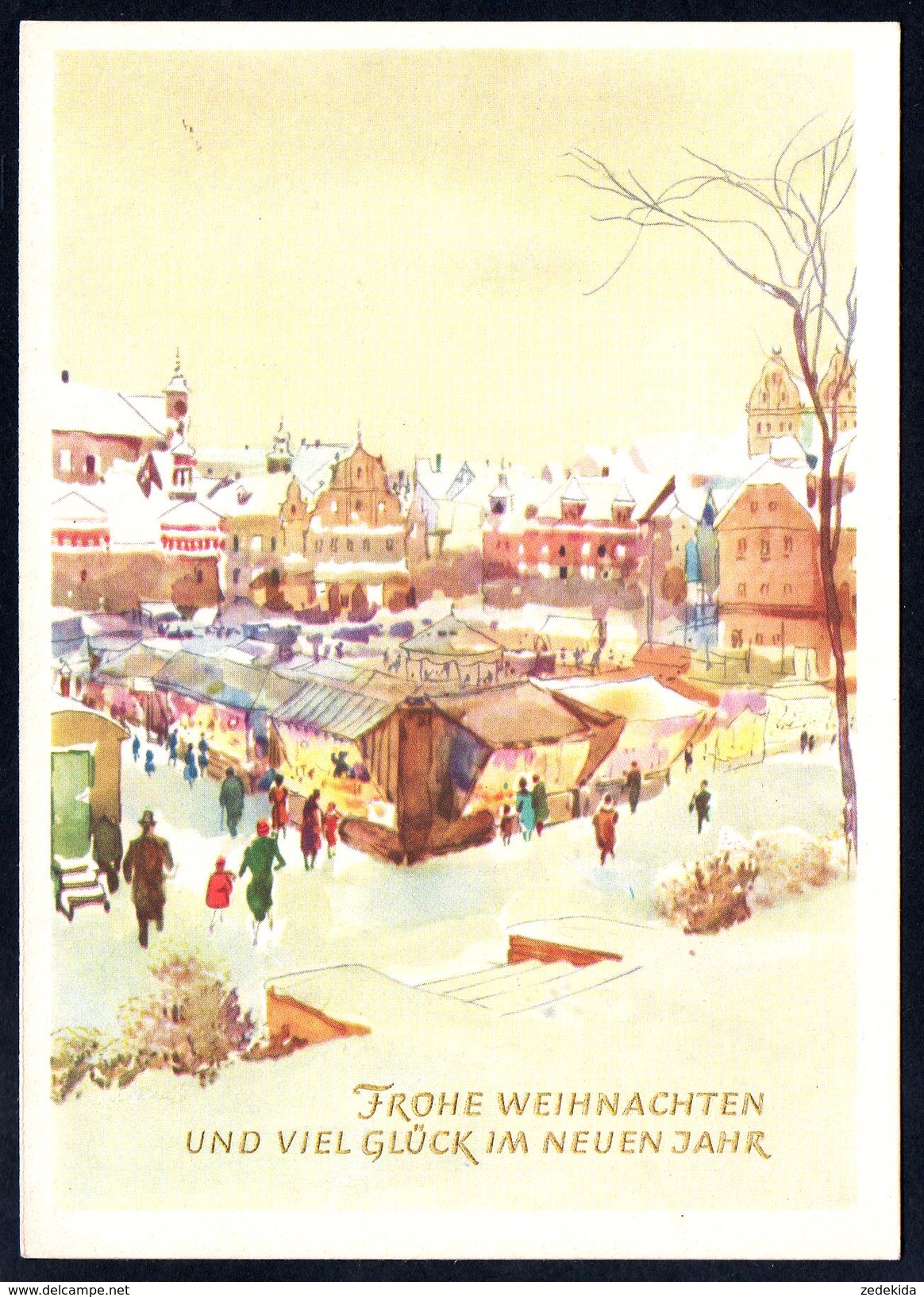 7760 - Alte Glückwunschkarte - Weihnachten Winterlandschaft - Planet - DDR 1962 - N- Gel TOP - Altri & Non Classificati