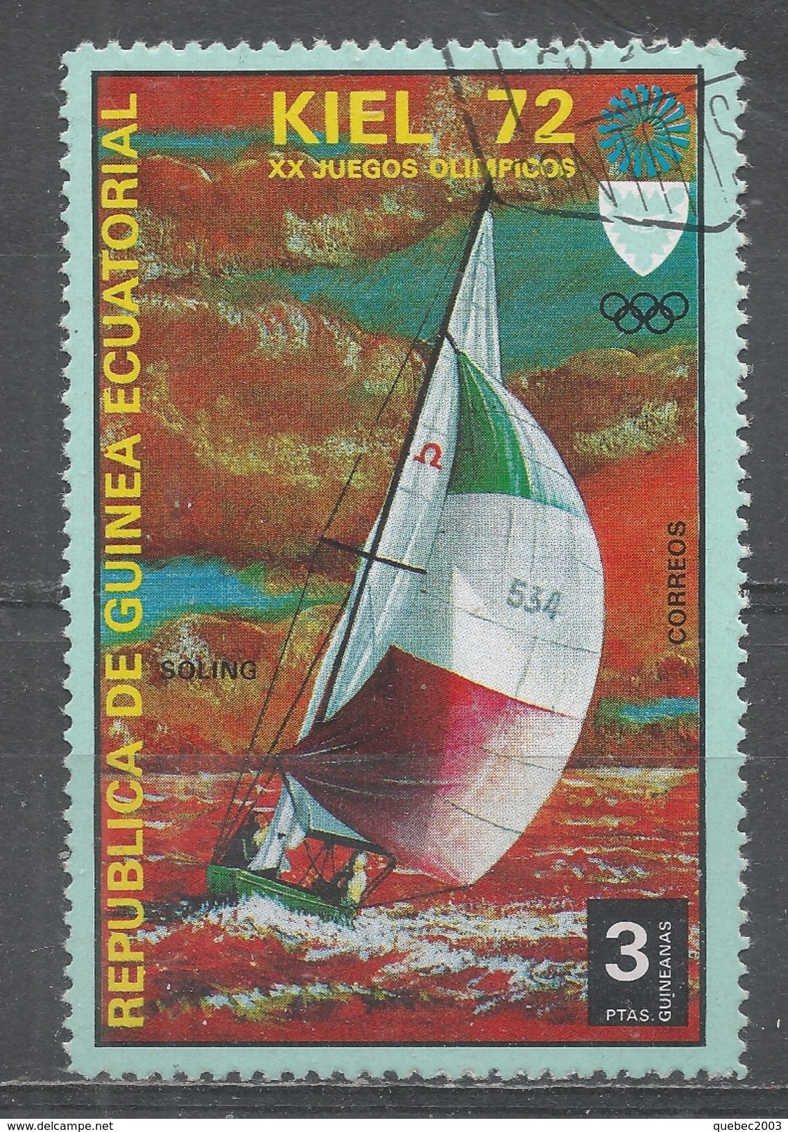 Equatorial Guinea 1972. Scott #72106 (U) Olympic Games, Munich Regatta In Kiel & Soling - Guinée Equatoriale