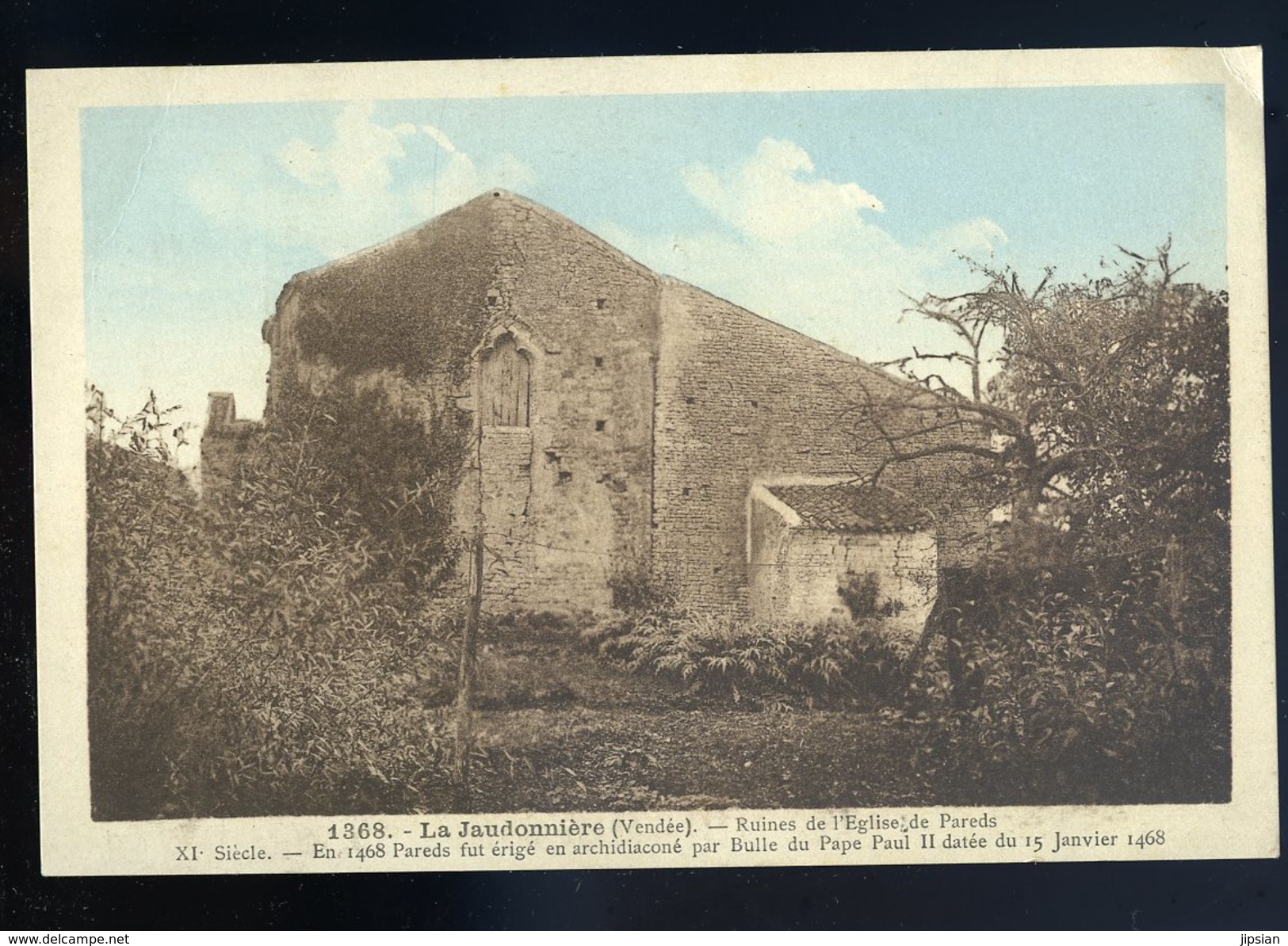 Cpa Du 85 La Jaudonnière Ruines De L' église De Pareds -- La Chataigneraie -- Fontenay Le Comte  JIP87 - La Chataigneraie