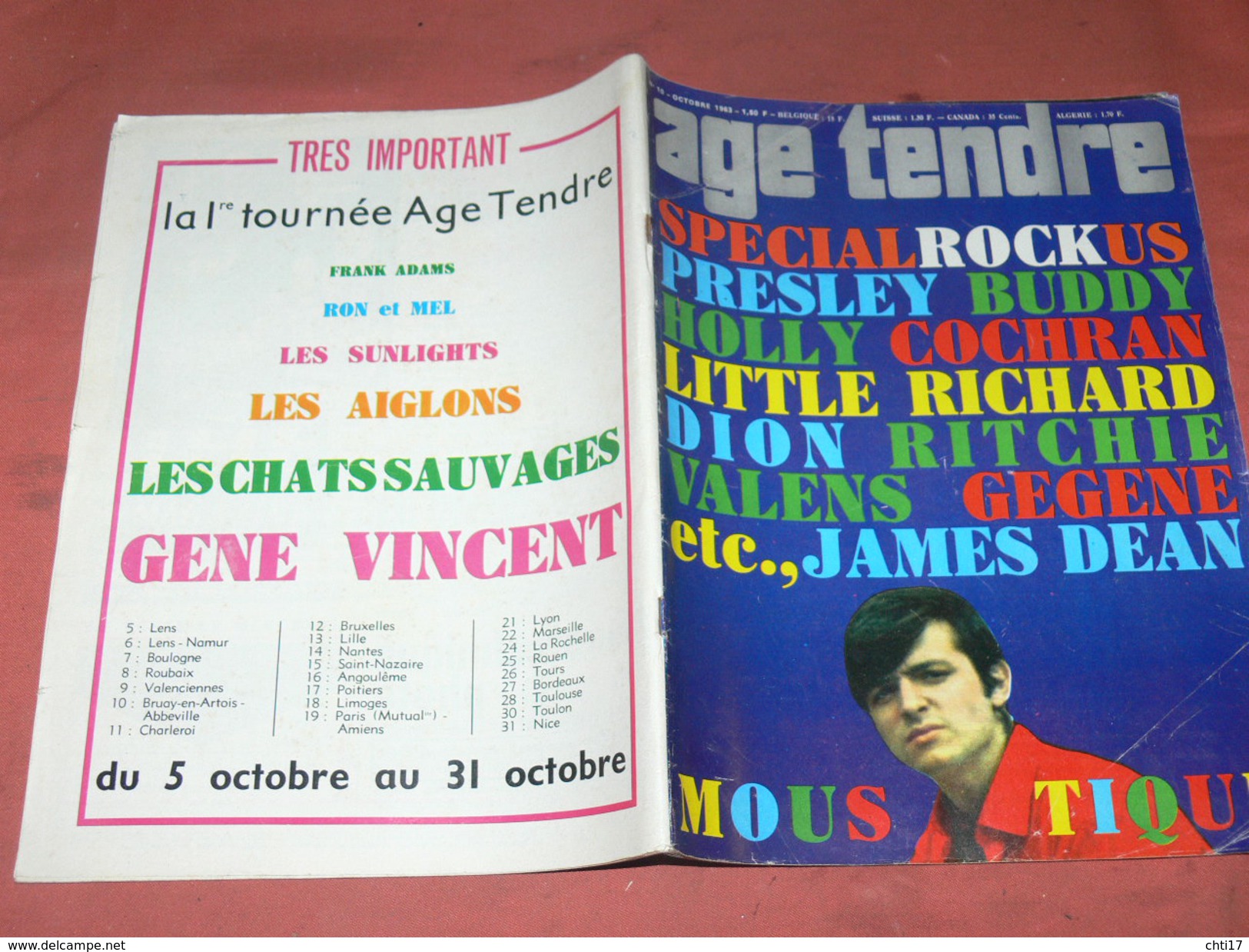 AGE TENDRE1963/ OCTOBRE N°10 / SPECIAL ROCK US / PRESLEY / BUDDY HOLLY / COCHRAN / LITTLE RICHARD / RITCHIE VALENS ETC - Muziek