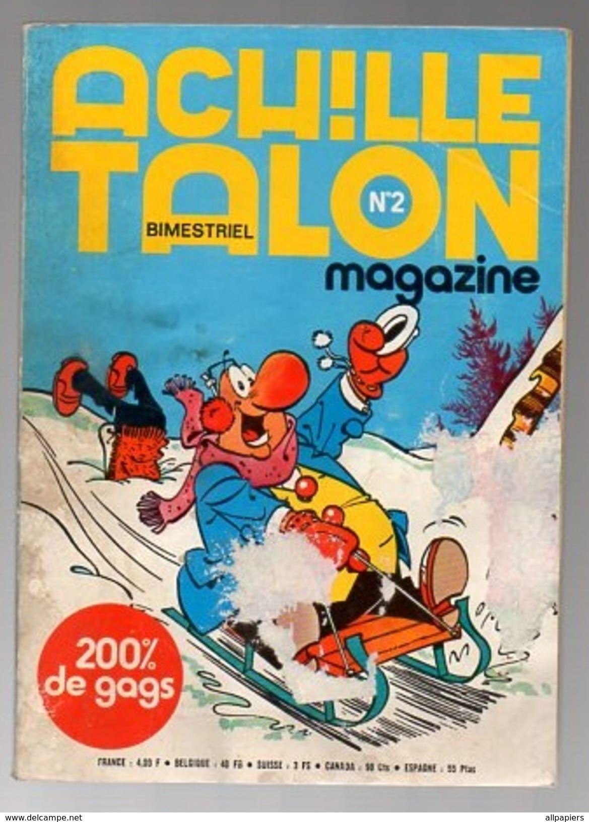 Achille Talon Magazine N°2 La Détonation Vesperale - 200% De Gags De 1975 - Achille Talon