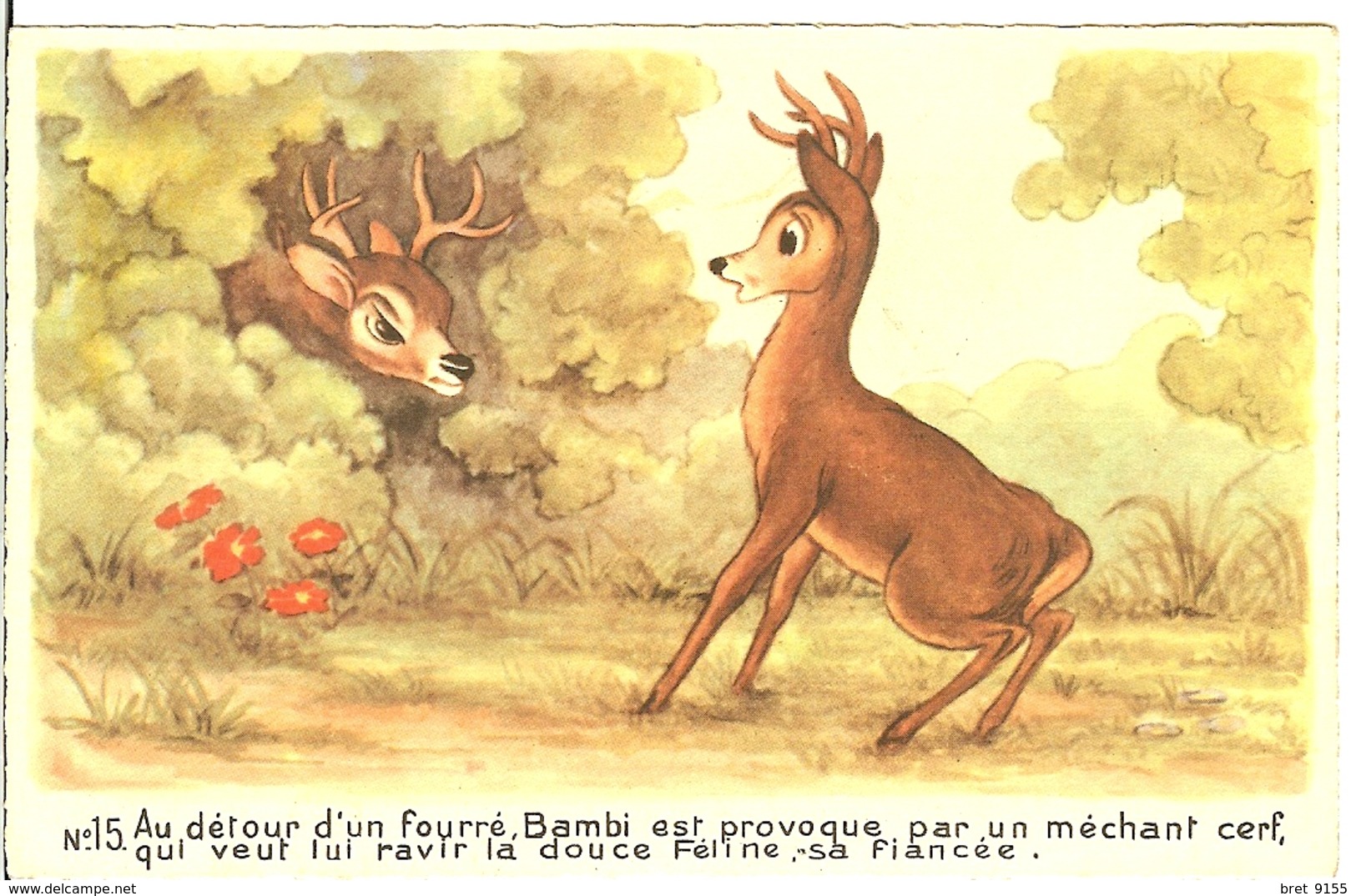 AU DETOUR D UN FOURRE BAMBI EST PROVOQUE PAR UN MECHANT CERF QUI VEUT RAVIR LA DOUCE FELINE FIANCEE - Other & Unclassified