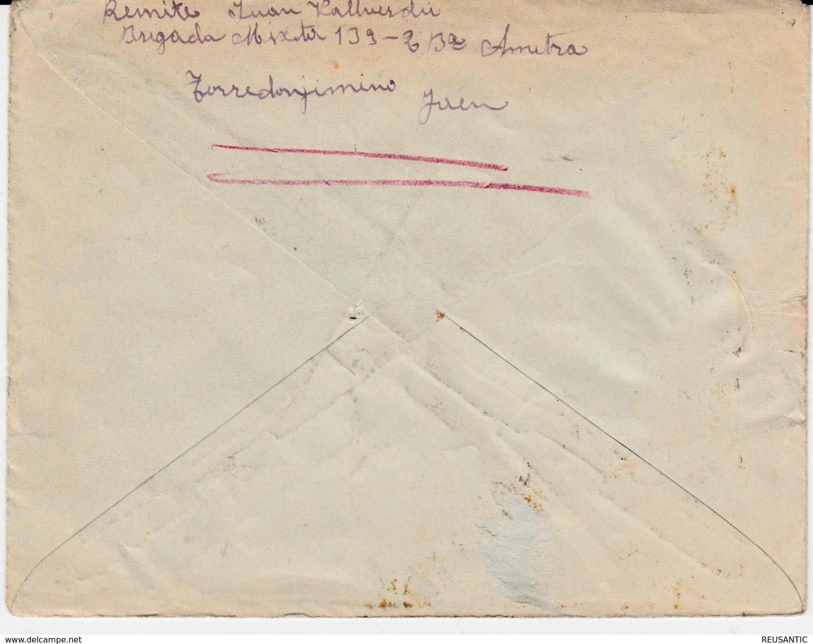 GUERRA CIVIL- CARTA DE TORREDONJIMENO AL HOSPITAL MILITAR DE ALBACETE- CON BISECTADO -  DEVUELTA A ORIGEN   30-9-1937 - Lettres & Documents