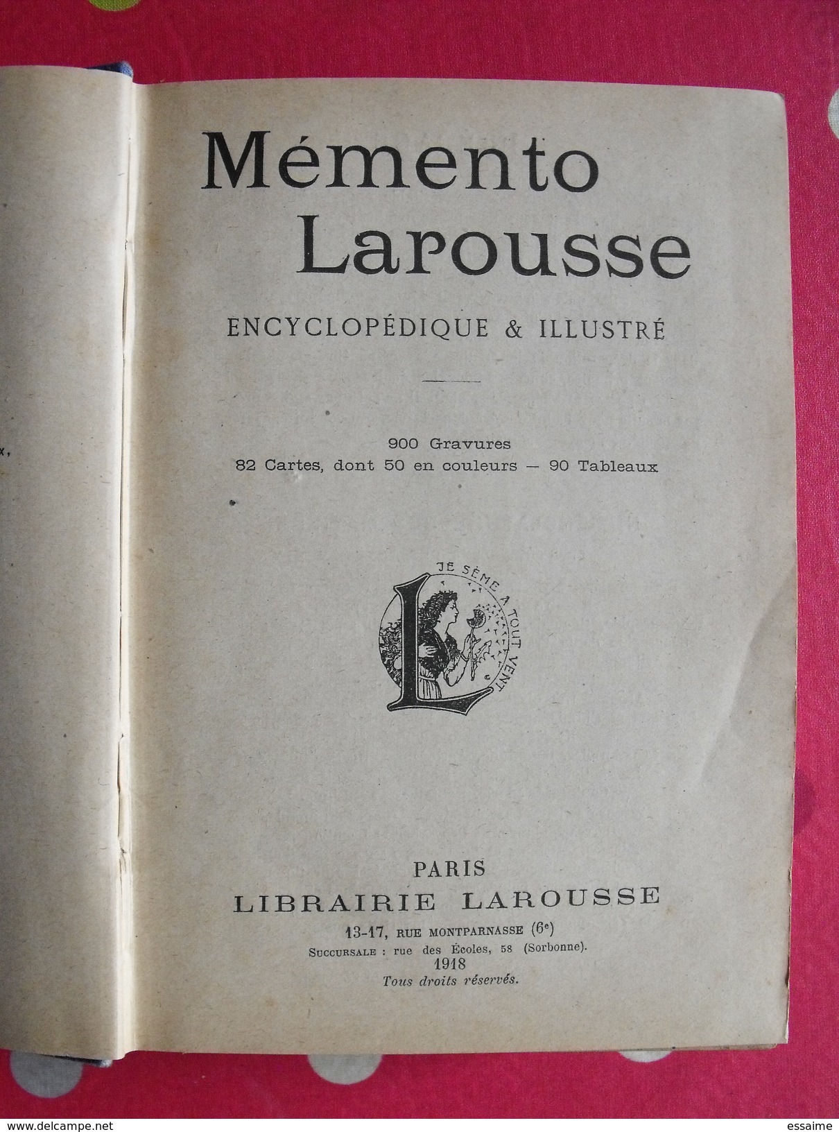 Memento Larousse Encyclopédique Et Illustré. 20 Ouvrages En Un Seul. 1918 - Dictionnaires