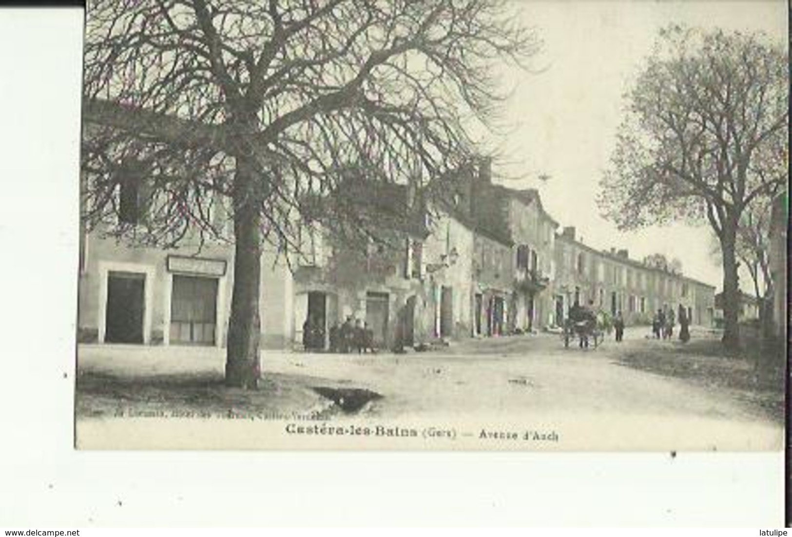 Castera-les-Bains  32    L'Avenue D'Auch  Tres Animée-et Attelage Et Hotel - Castera