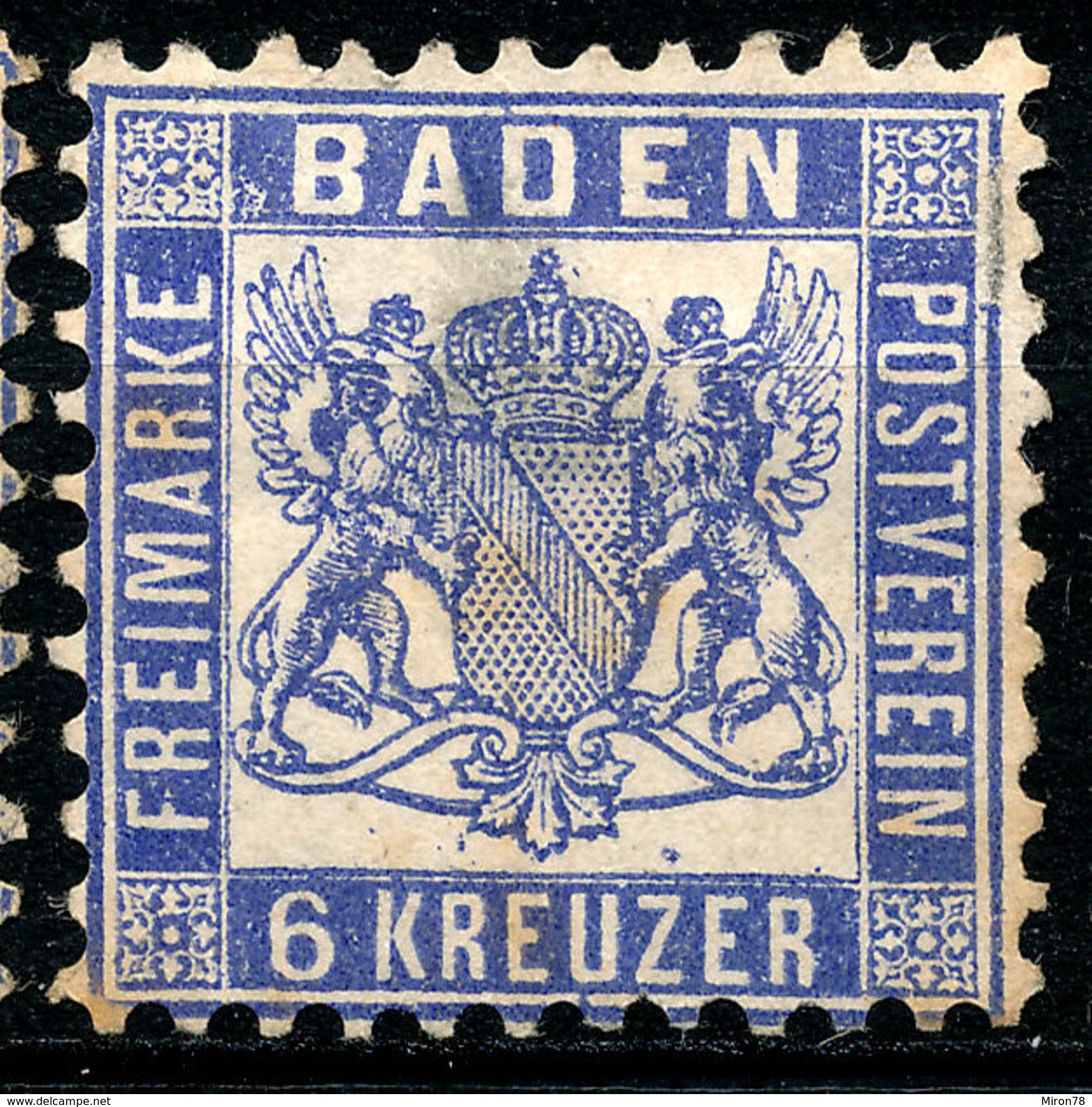 Stamp German States Baden 1862-65 6kr  Mint Lot8 - Neufs