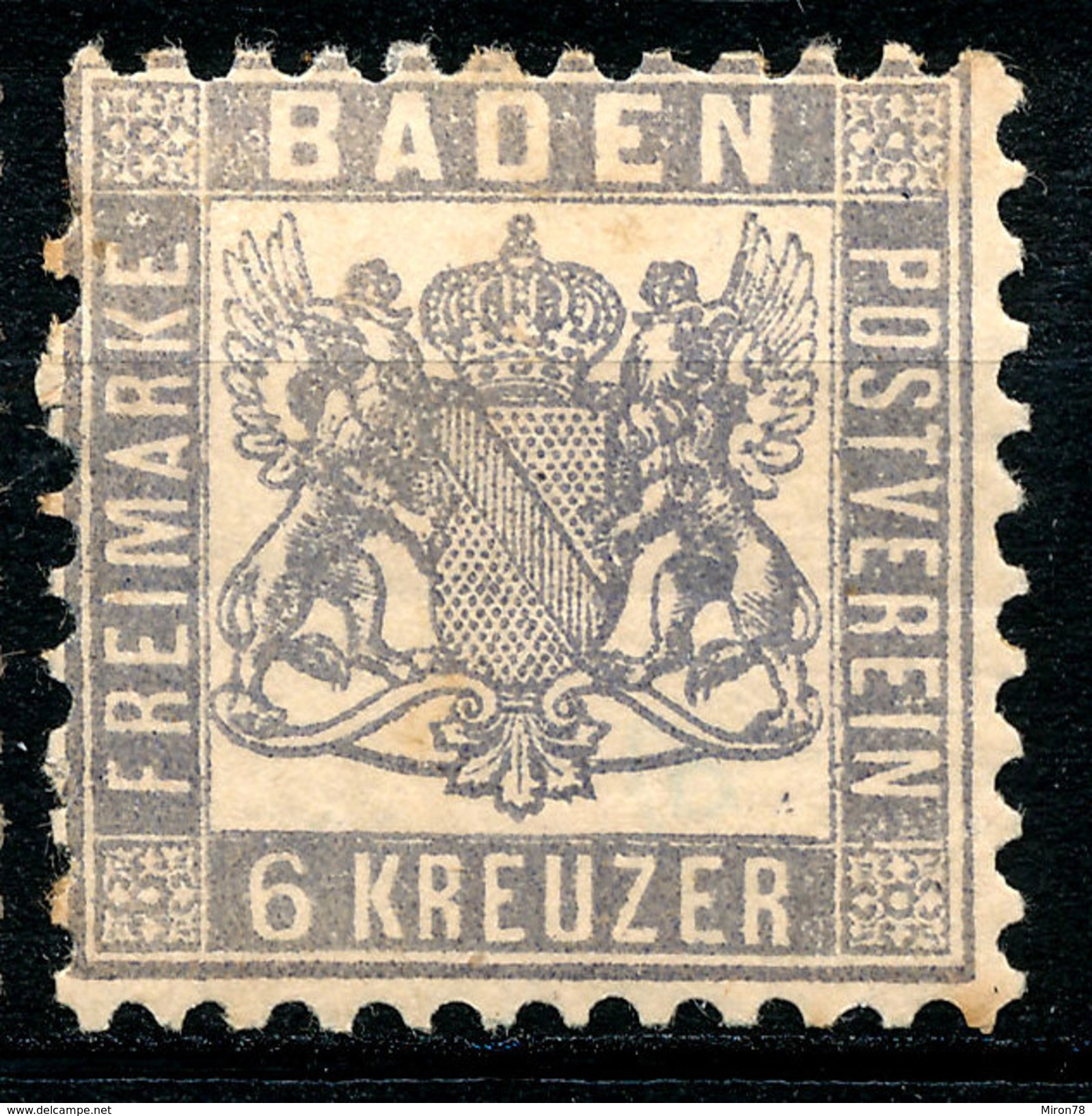 Stamp German States Baden 1862-65 6kr  Mint Lot10 - Neufs