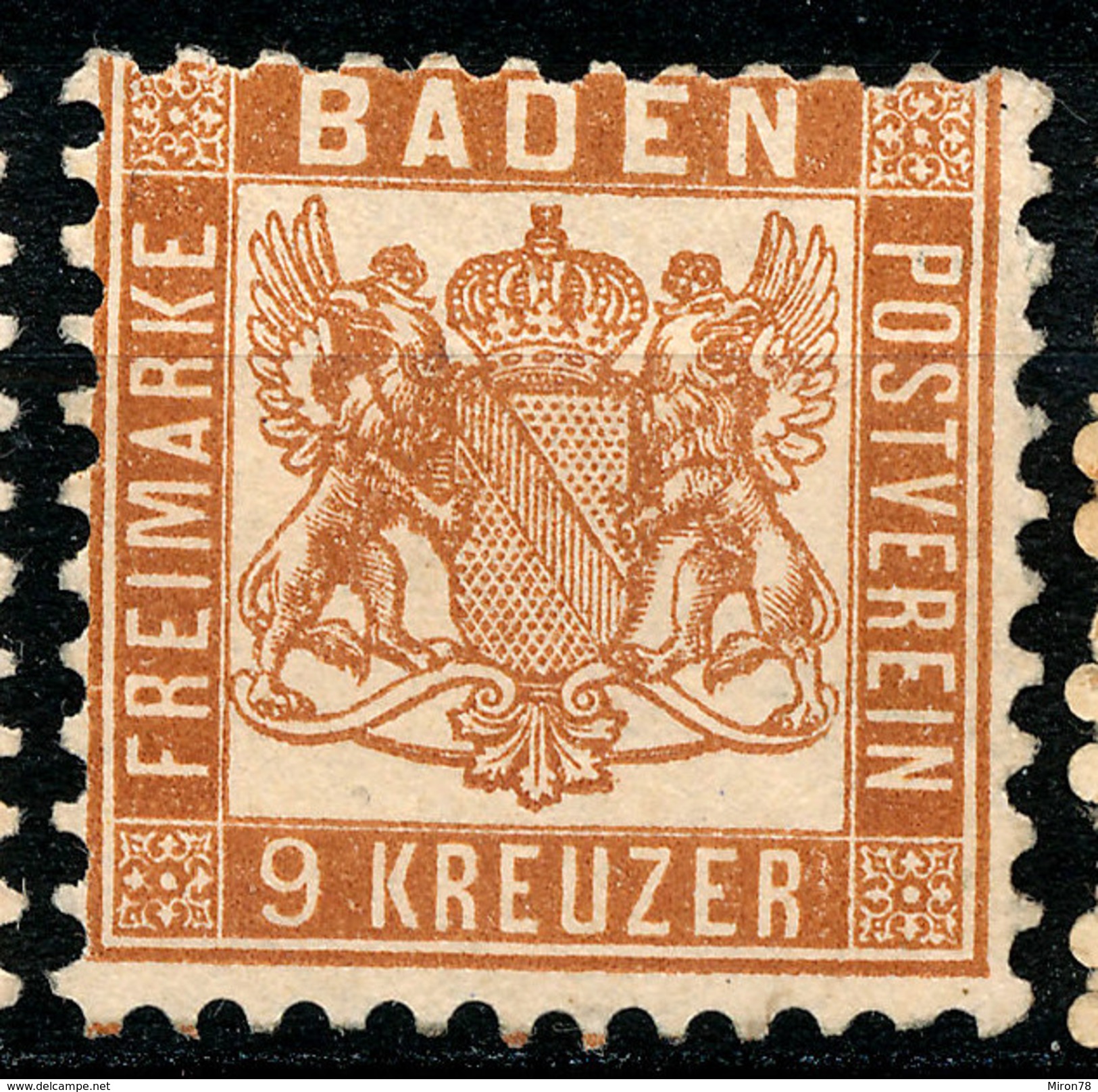 Stamp German States Baden 1862-65 9kr  Mint Lot16 - Postfris