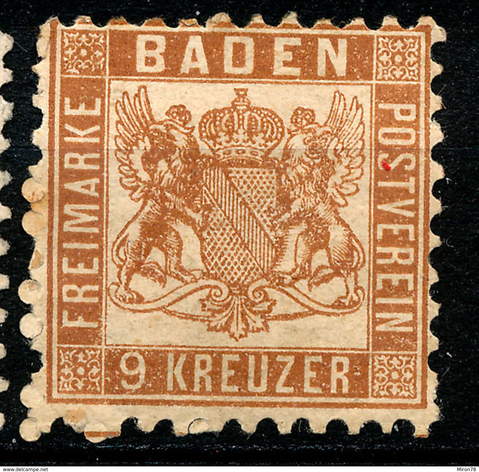 Stamp German States Baden 1862-65 9kr  Mint Lot17 - Ungebraucht