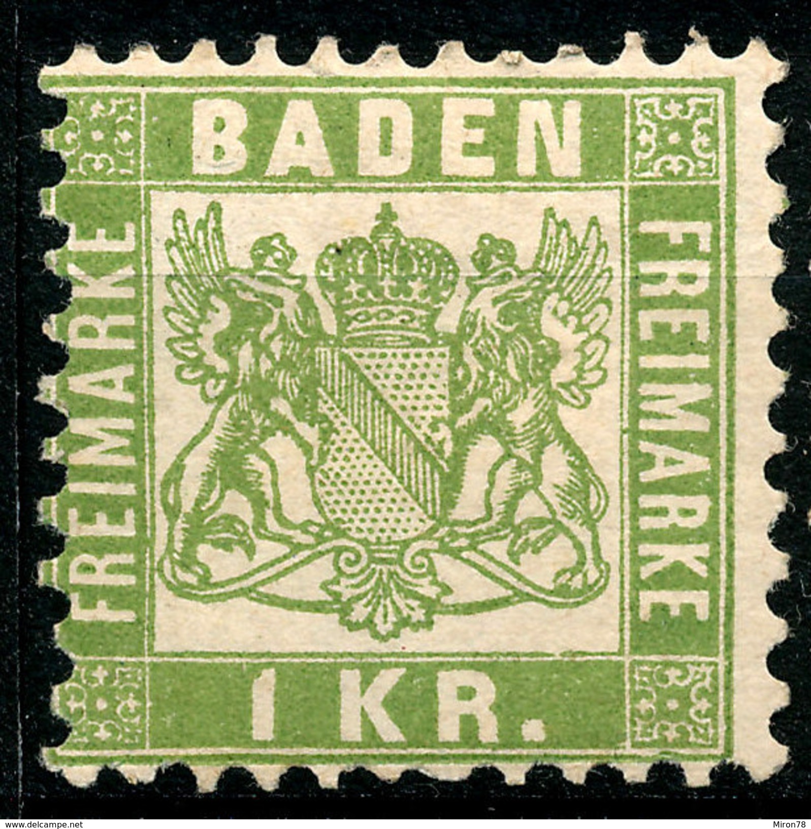 Stamp German States Baden 1868 1kr  Mint Lot20 - Nuovi