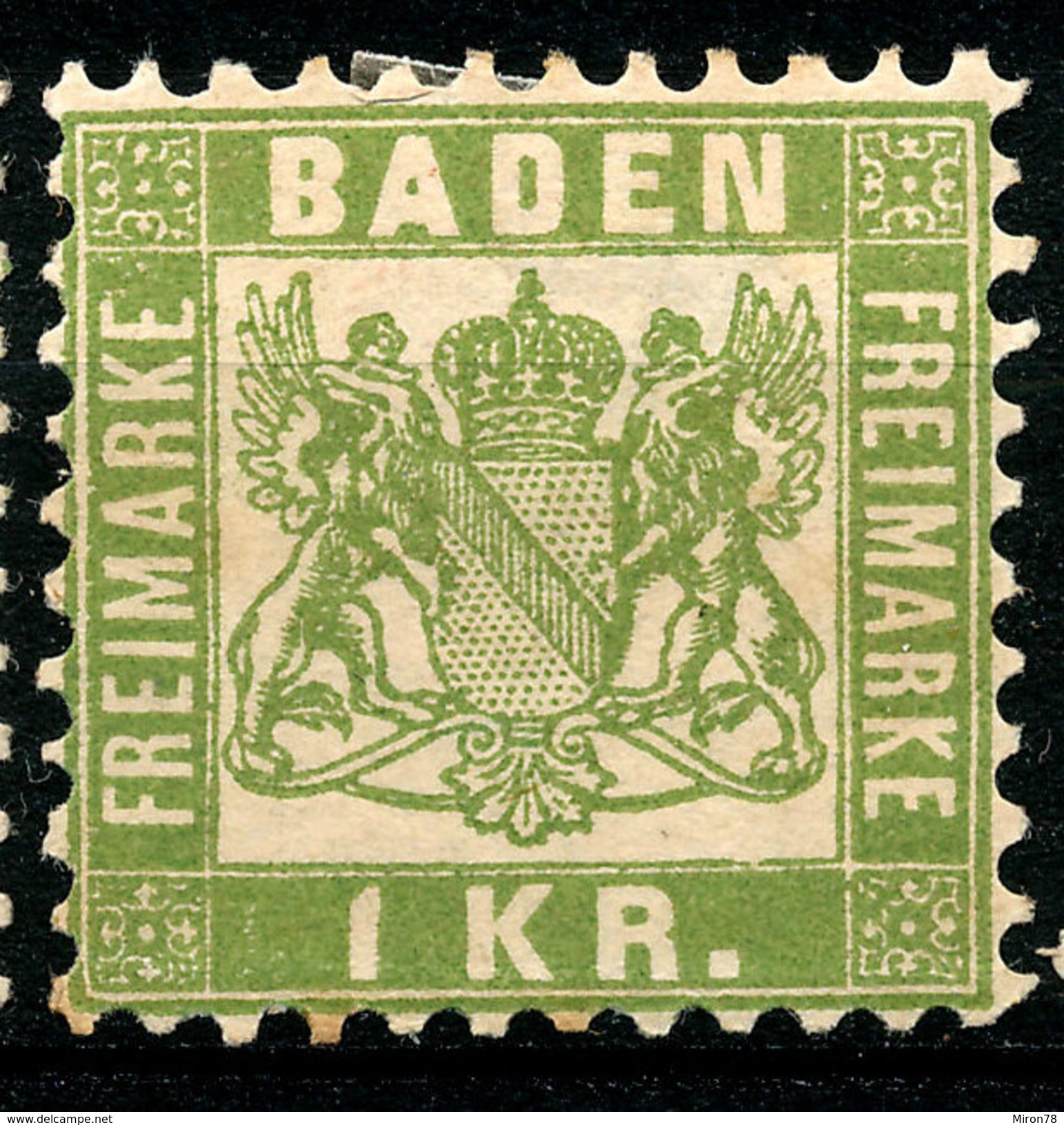 Stamp German States Baden 1868 1kr  Mint Lot21 - Postfris