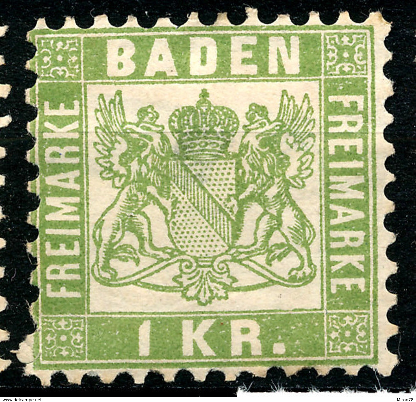 Stamp German States Baden 1868 1kr  Mint Lot22 - Postfris