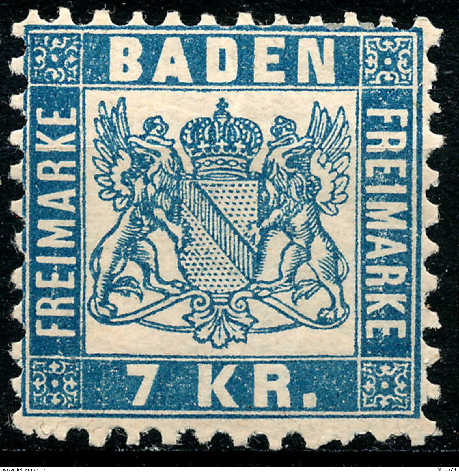 Stamp German States Baden 1868 7kr  Mint Lot27 - Mint