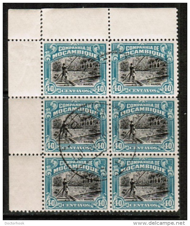 MOZAMBIQUE CO.  Scott # 136 VF USED BLOCK Of 6 (LG-427) - Mozambique