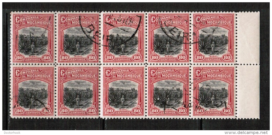 MOZAMBIQUE CO.  Scott # 141 VF USED BLOCK Of 10 (LG-432) - Mozambique