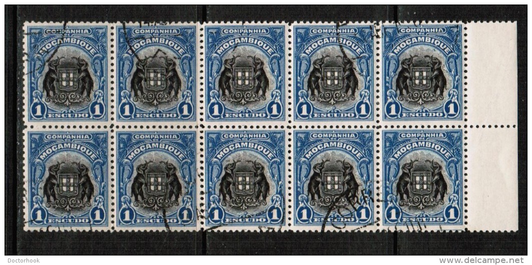 MOZAMBIQUE CO.  Scott # 143 VF USED BLOCK Of 10 (LG-433) - Mozambique