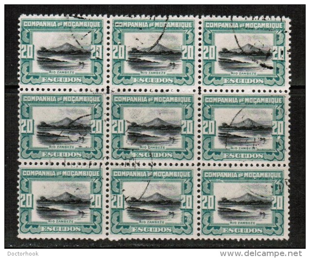 MOZAMBIQUE CO.  Scott # 161 VF USED BLOCK Of 9 (LG-438) - Mozambique