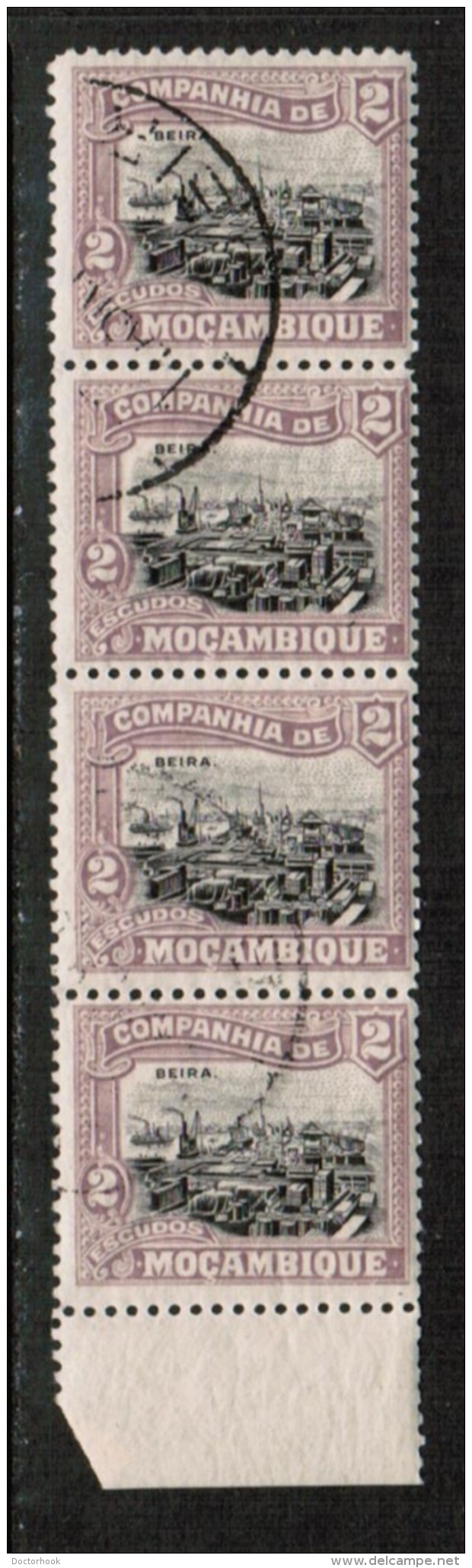 MOZAMBIQUE CO.  Scott # 145 VF USED STRIP Of 4 (LG-439) - Mozambique