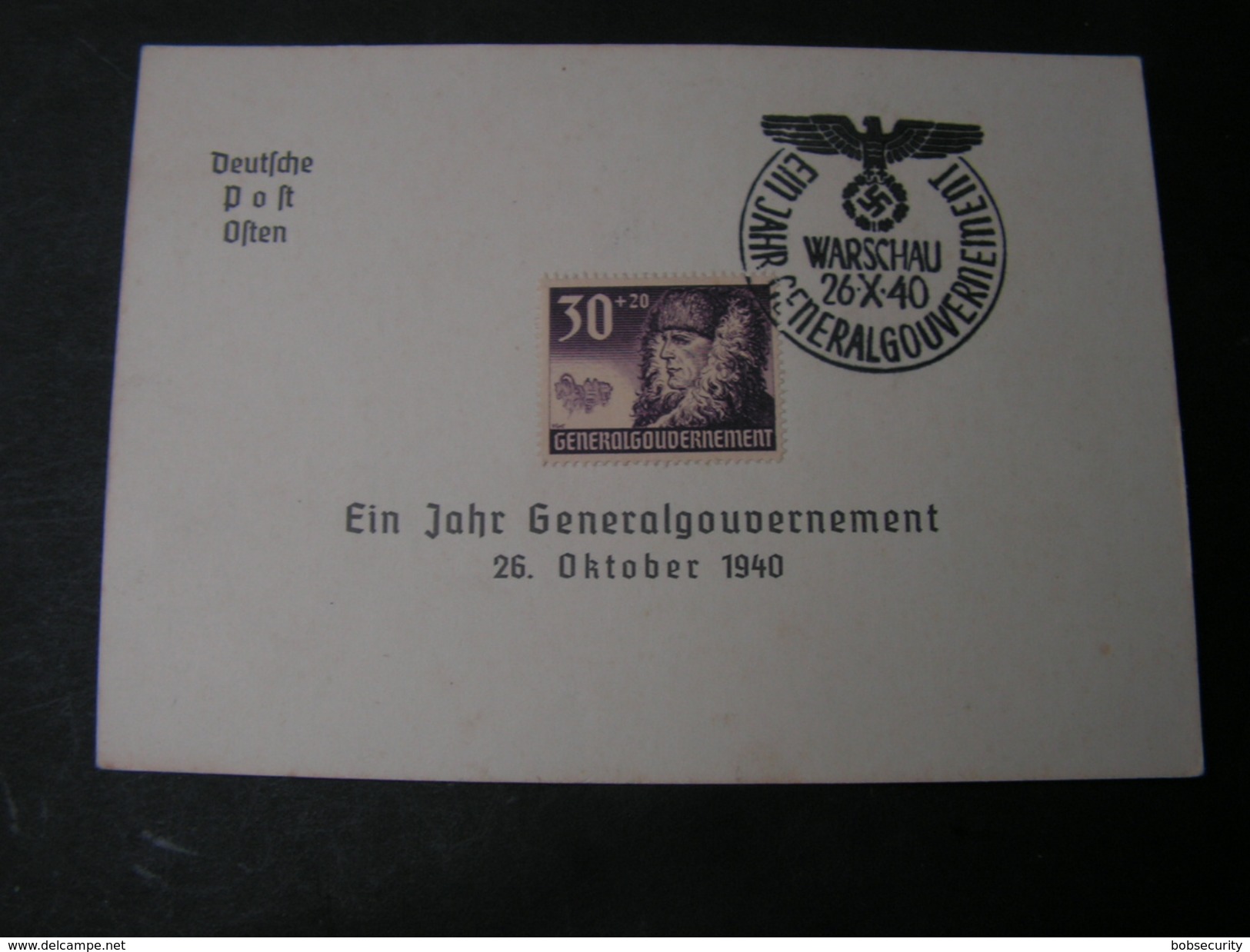 Polen Karte 1940 , Very Nice  Warschau SST Gneralgovernament - Besetzungen 1938-45