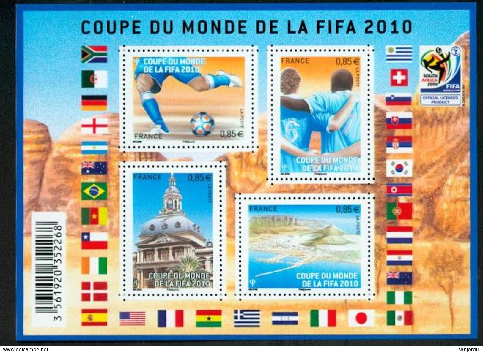 France 4481 4484 F Coupe Du Monde De Football Neuf TB ** MNH Sin Charnela Prix De La Poste  3.4 - 2010 – África Del Sur