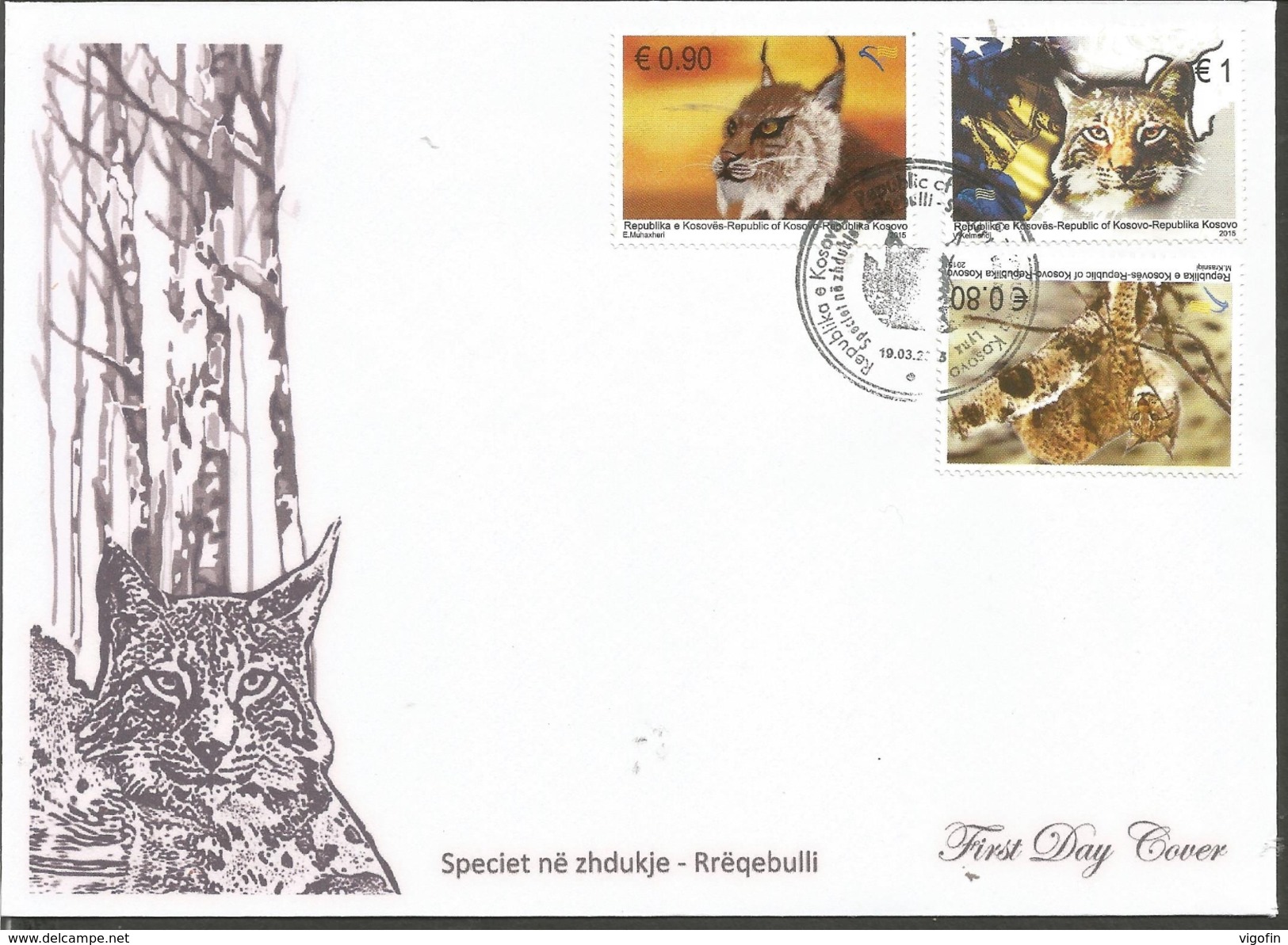 KOS 2015-300-302 FAUNA, KOSOVO, FDC - Kosovo