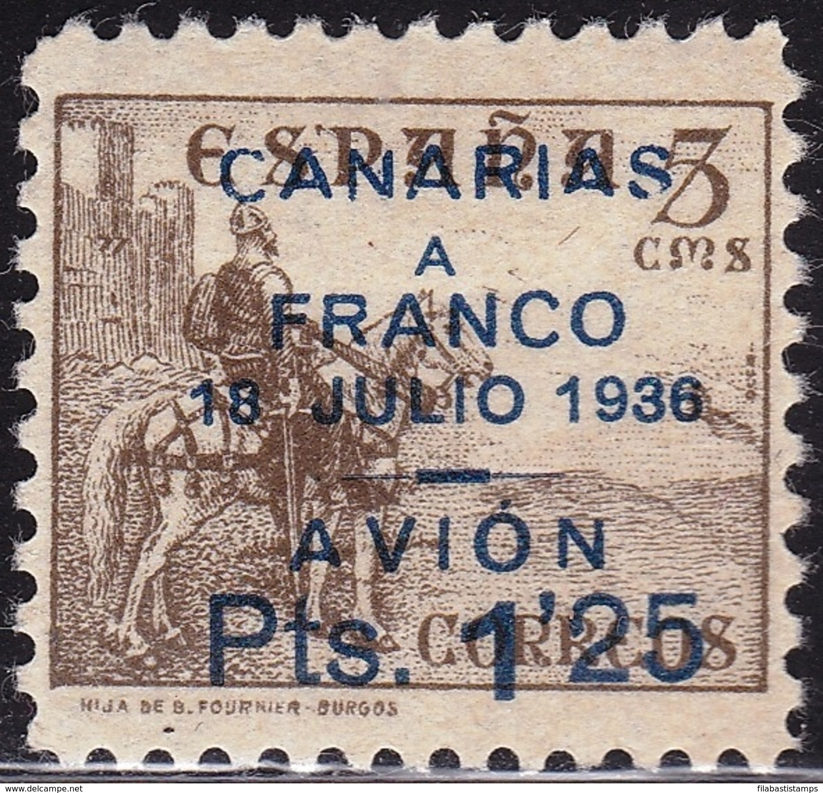1937 CANARIAS 13 CID HABILITADO MH LUJO SPAIN SPANIEN ESPAGNE SPANJE - Emissioni Nazionaliste