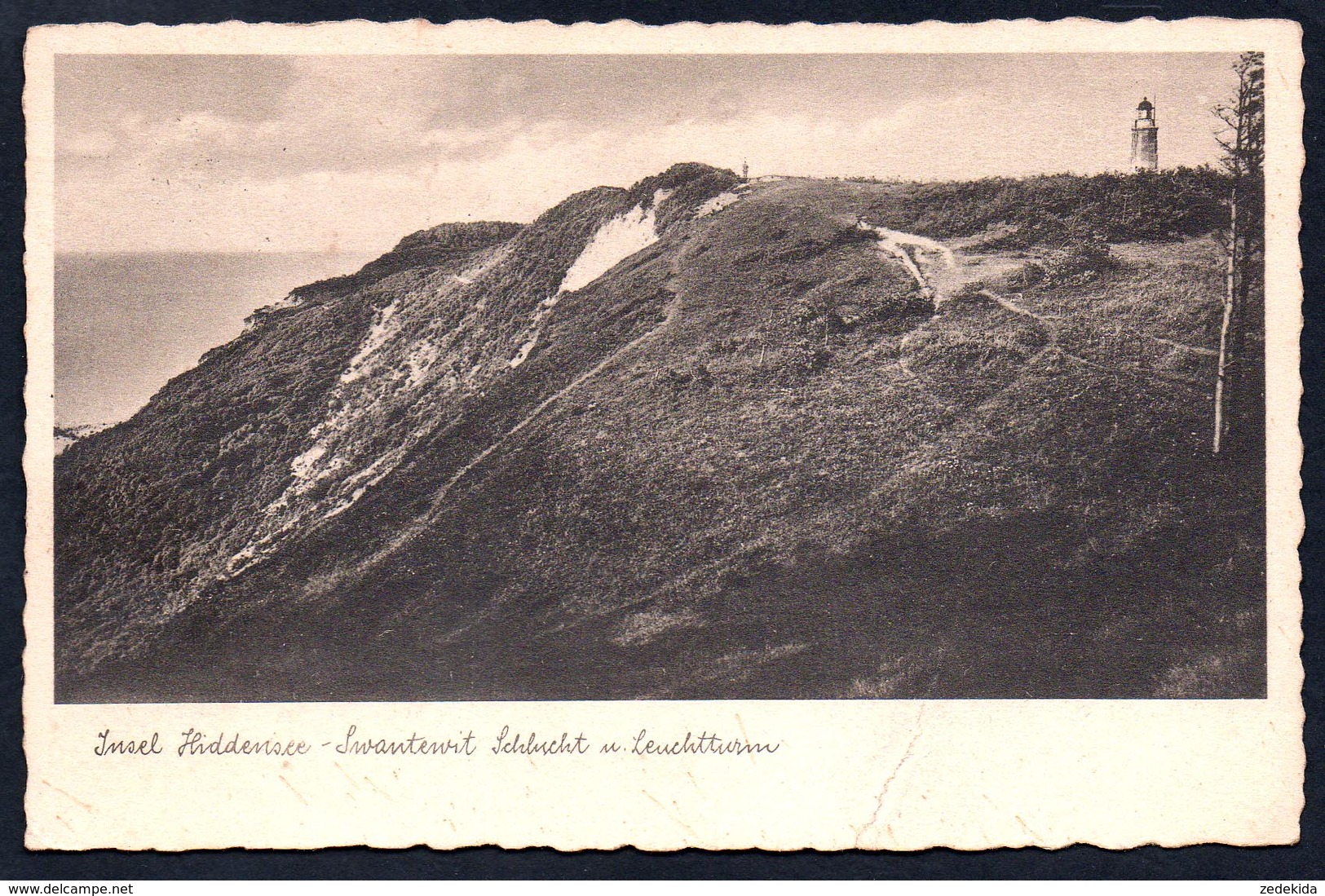 8823 - Alte Ansichtskarte - Hiddensee Swantewit Leuchtturm - Rubin - Gel 1933 - Hiddensee