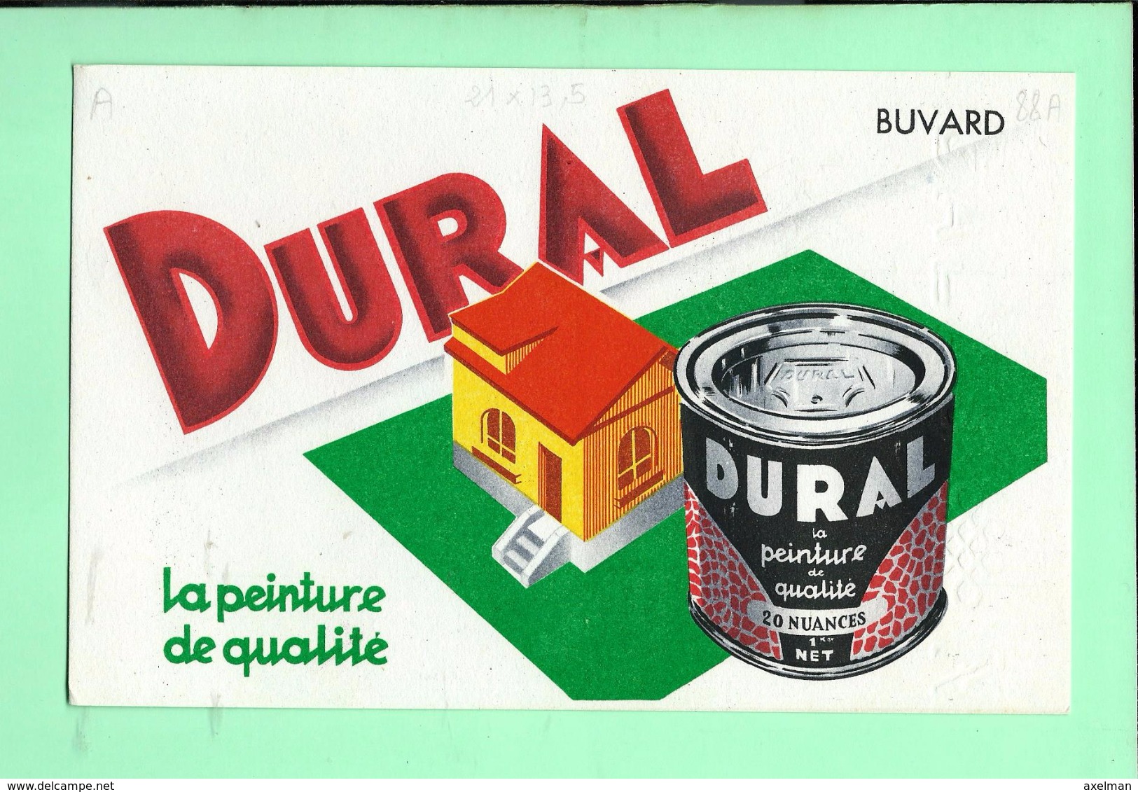 BUVARD: Peinture Dural  Format 21 X 13,5 - Peintures