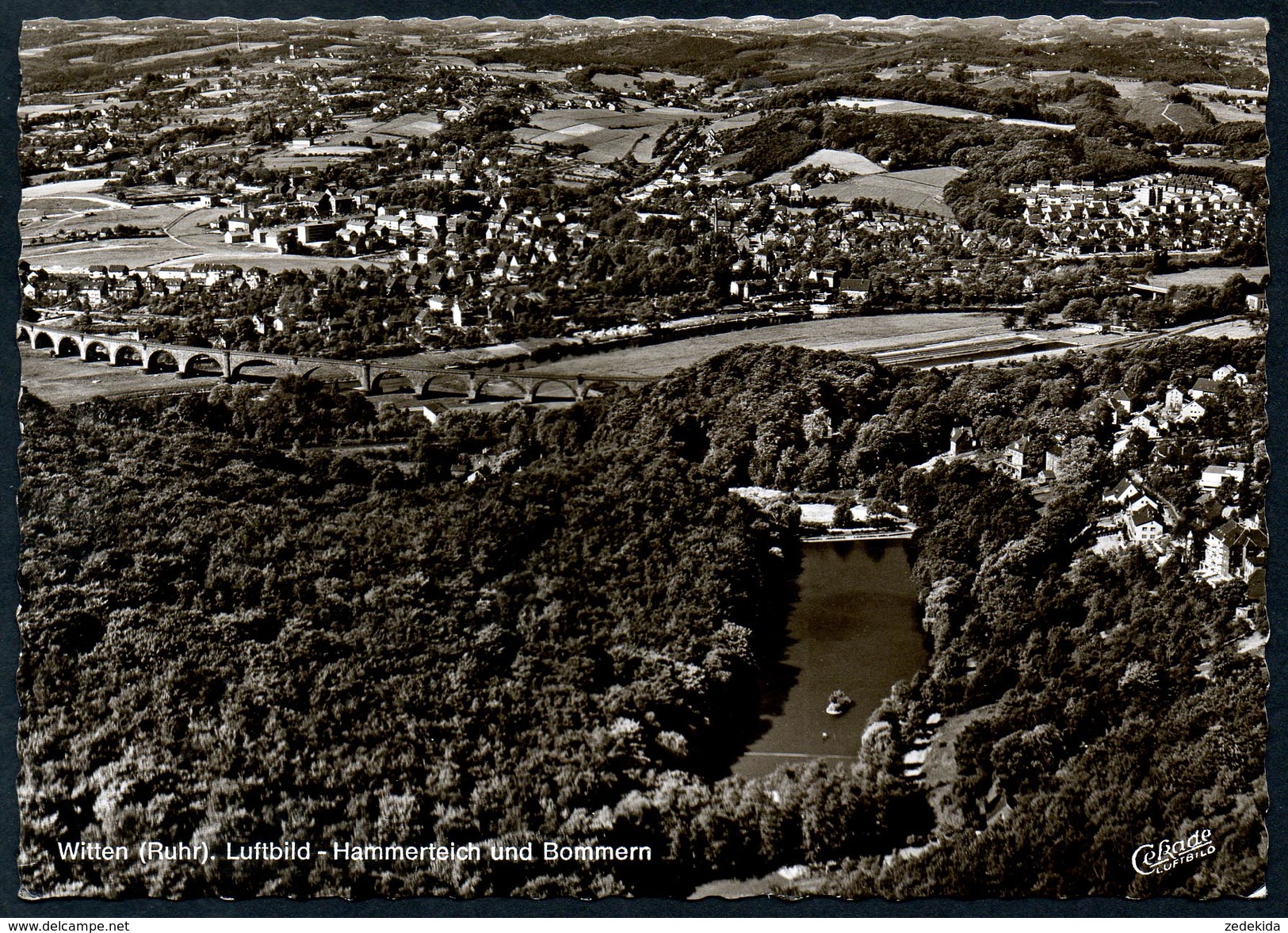 8833 - Alte Foto Ansichtskarte - Witten Bommern Luftbild Luftaufnahme - Gel 1969 - Witten