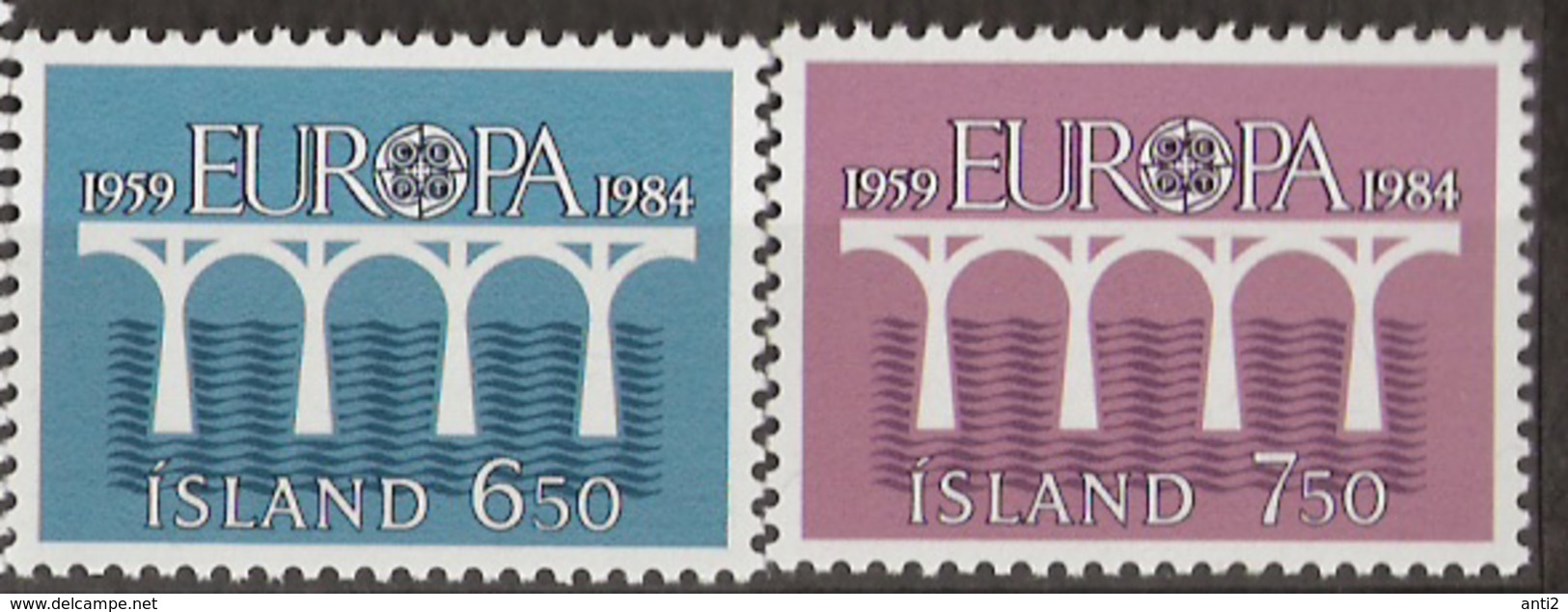 Iceland Island 1984 25 Years European Conference Of Postal And Telecommunications Administrations , MI 614-615, MNH(**) - Nuevos