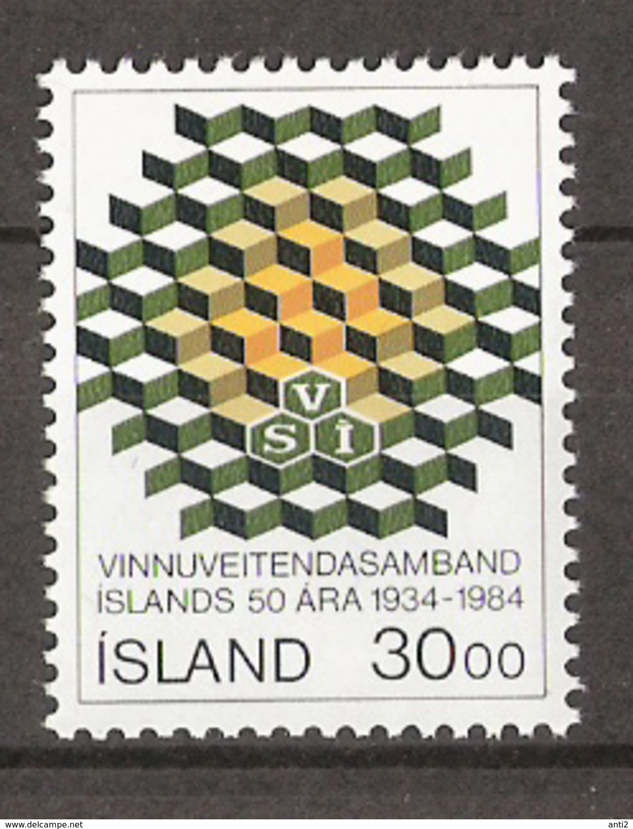 Iceland Island 1984 50 Jahre Isländischer Arbeitgeberverband, Emblem  MI 621, MNH(**) - Nuevos