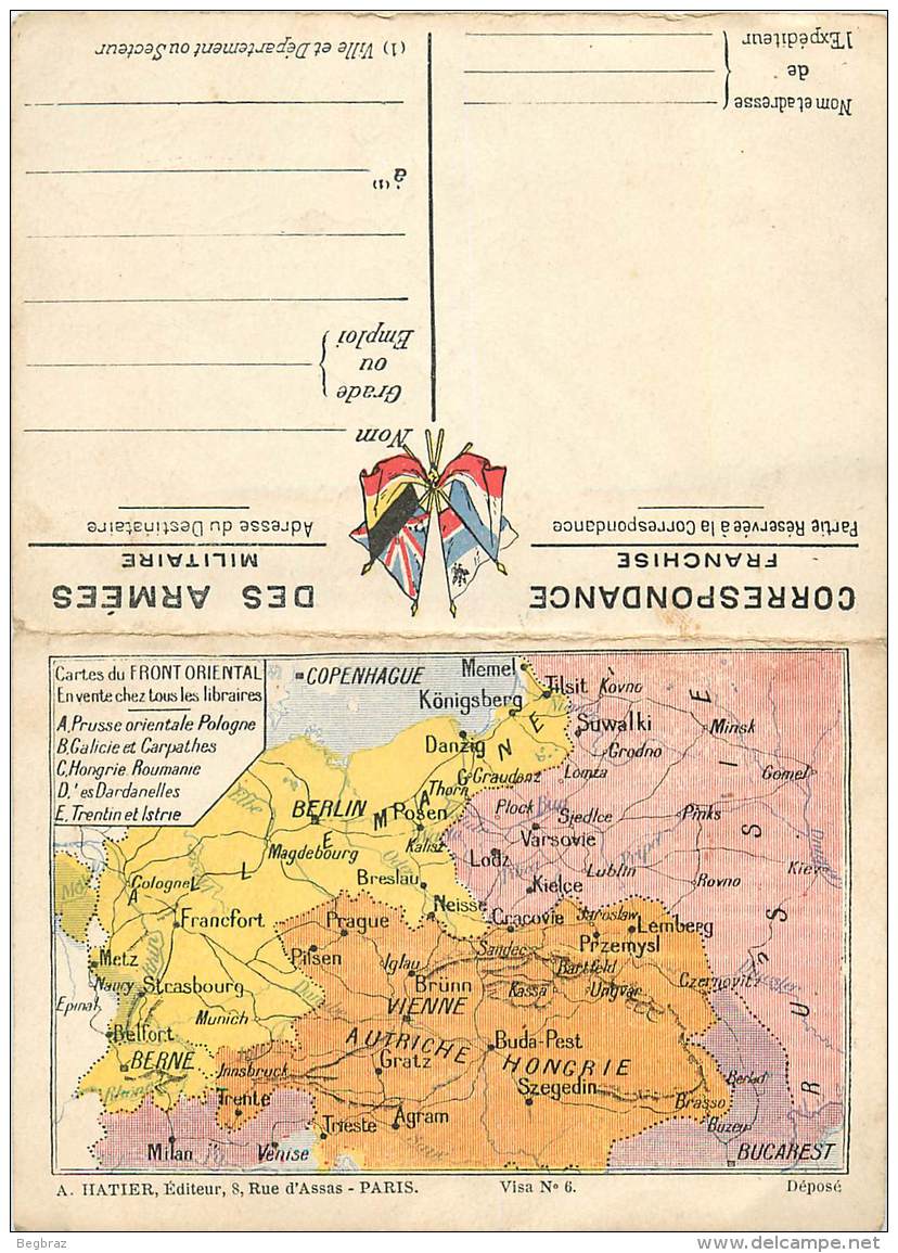 CARTE DU FRONT ORIENTAL   WW1   GUERRE 14 18 - Guerre 1914-18