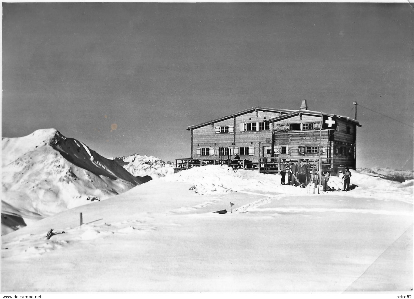 AROSA &rarr; Hörnlihütte Des S.C. Arosa Mit Skitouristen Anno 1955 - Arosa