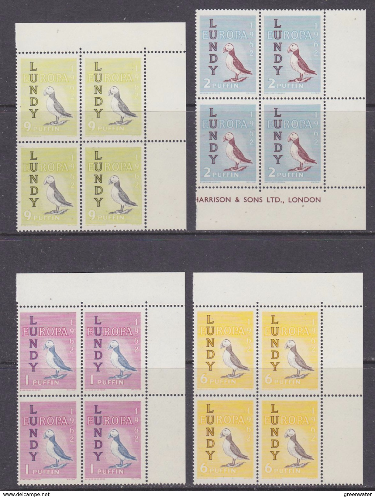 Europa Cept 1962 Lundy  4v Bl Of 4 (corners) ** Mnh (BL103) - 1962