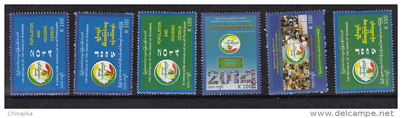 Myanmar 2014 Census 6v Mint Set MNH - Myanmar (Burma 1948-...)